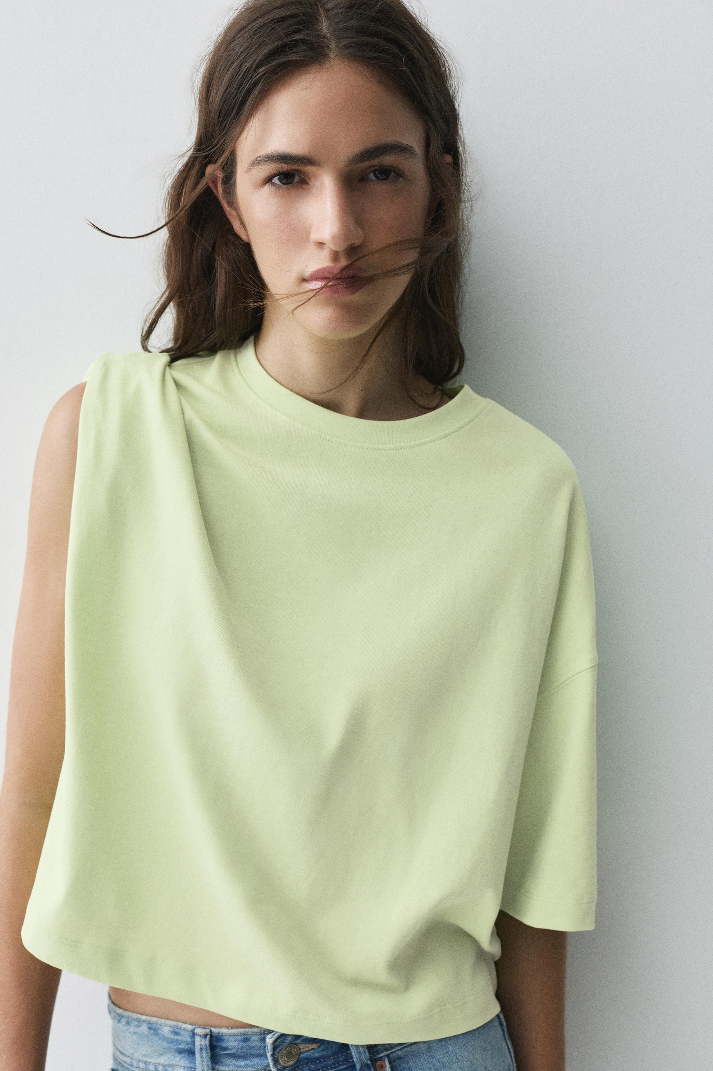 Boxy fit short sleeve T-shirt — Lime