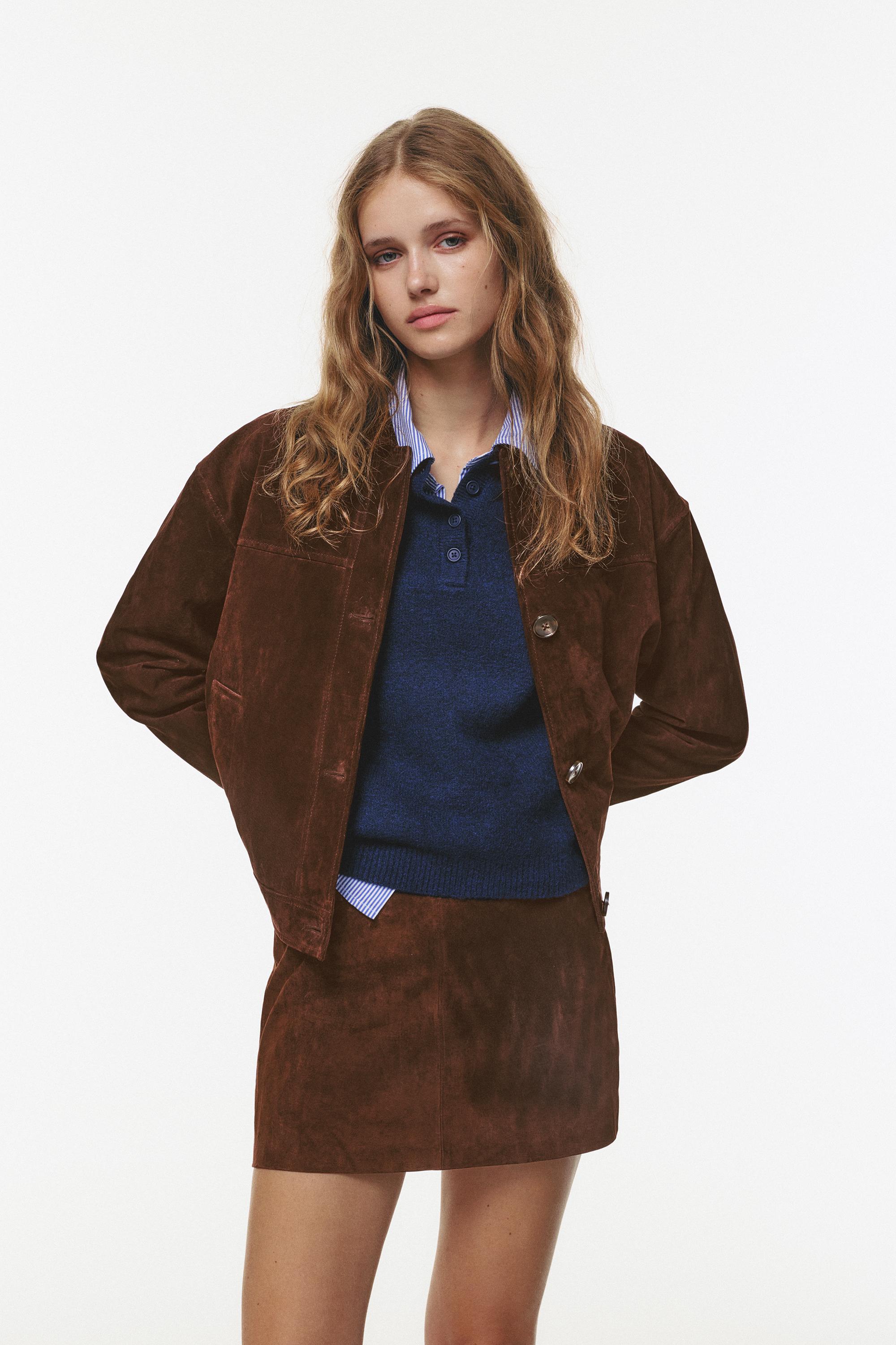 Kurze Jas Aus 100 % Wildleder