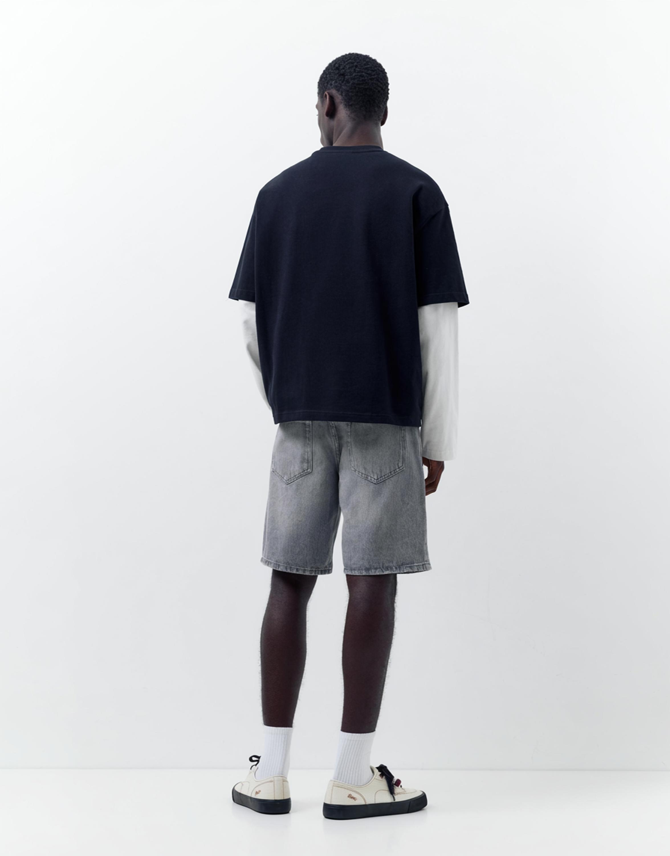 Standard denim Bermuda shorts — Dark grey