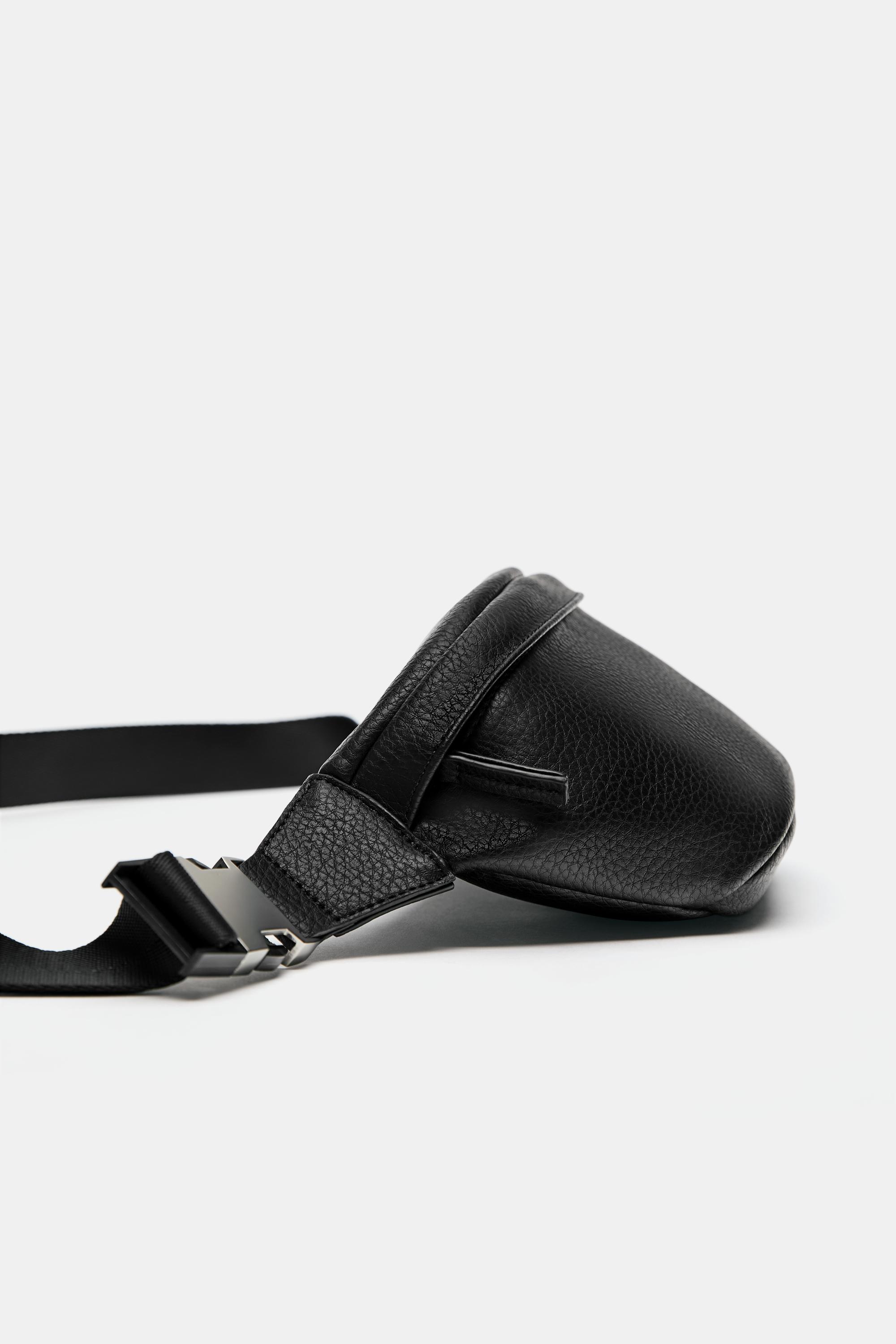 Textured belt bag — Black