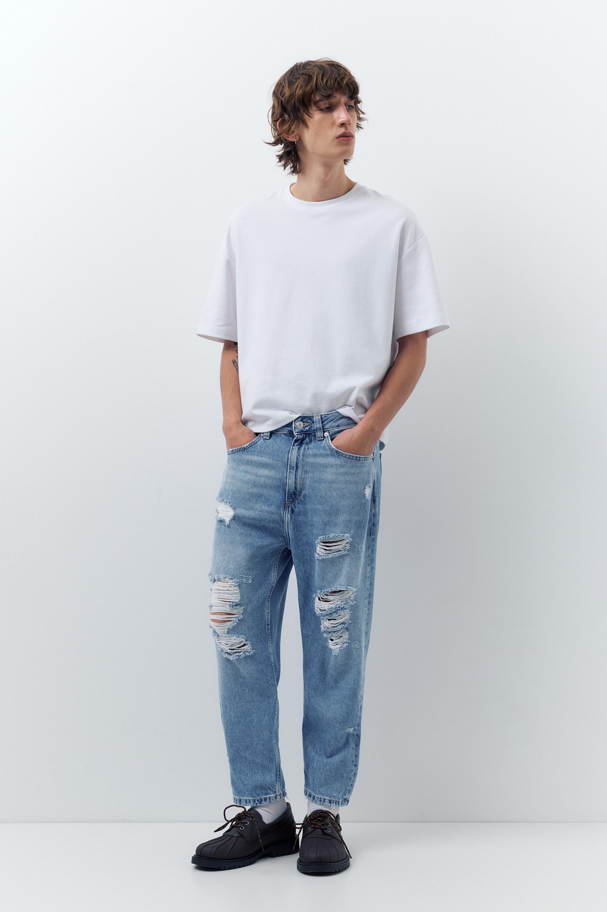 Jeans Relax Fit Strappati