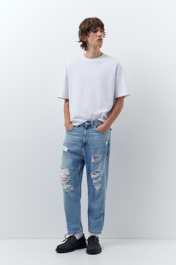 Relaxed fit ripped jeans — Pale indigo