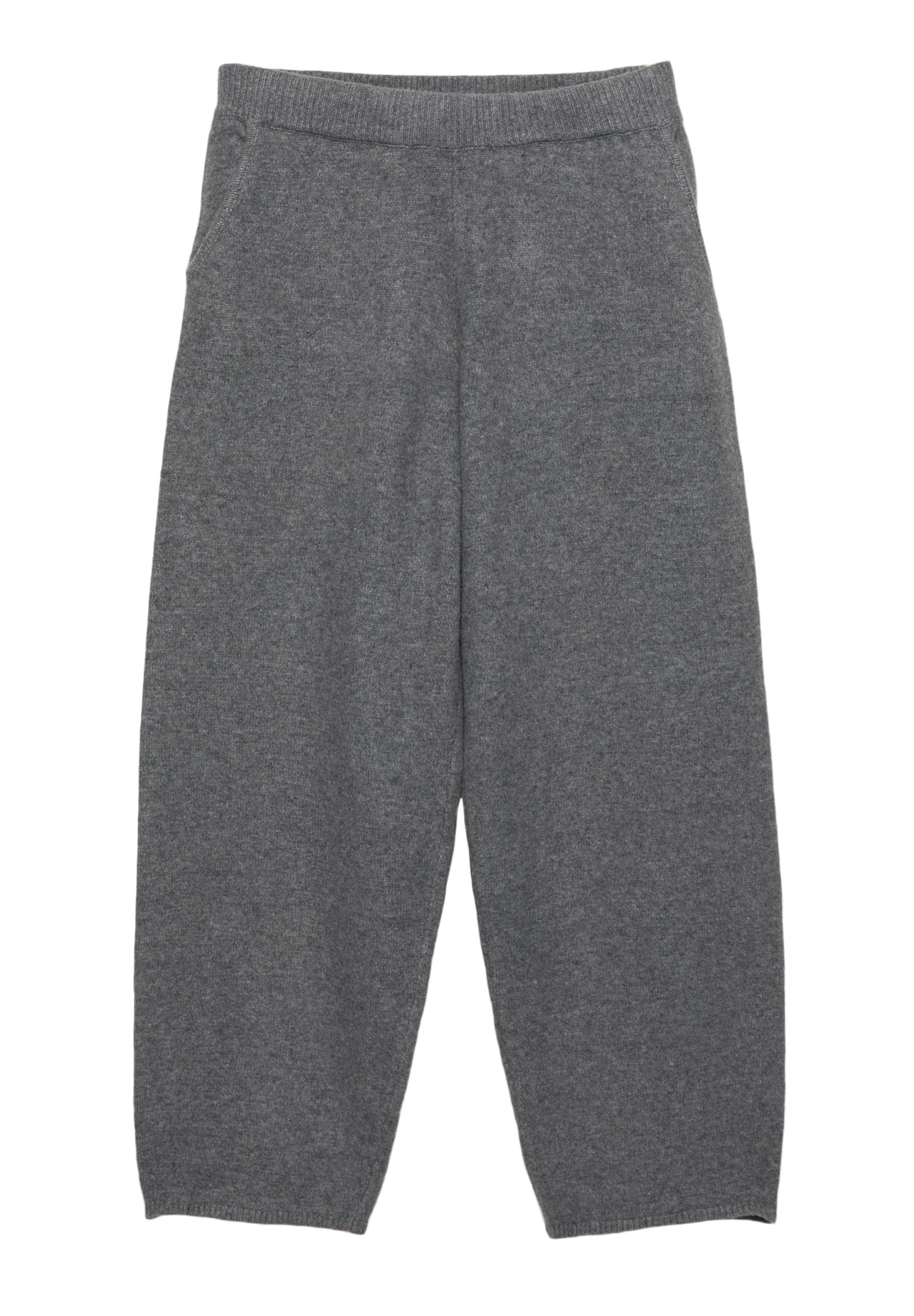 Knit barrel pants — Medium grey