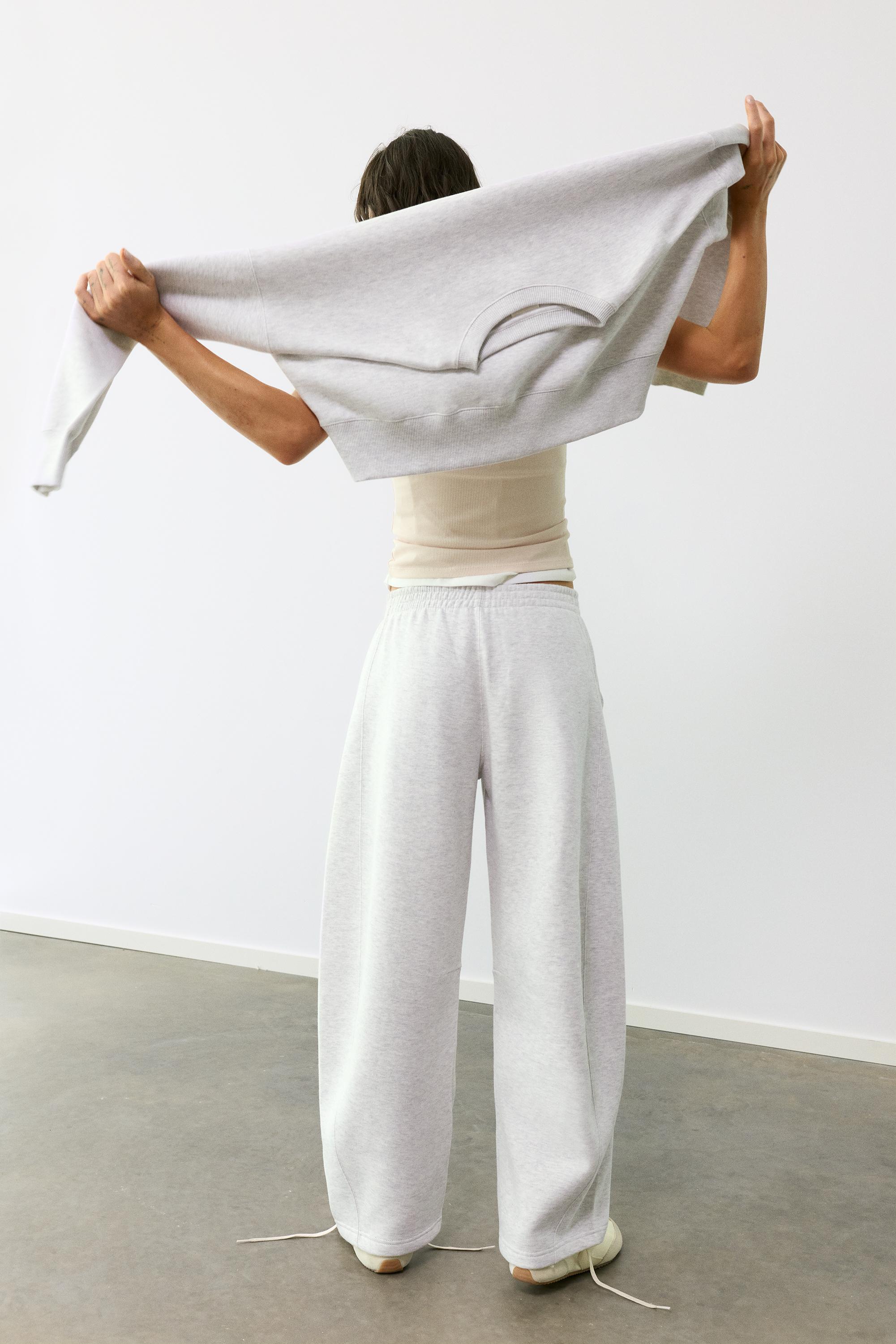 Barrel-leg joggers — Grey marl
