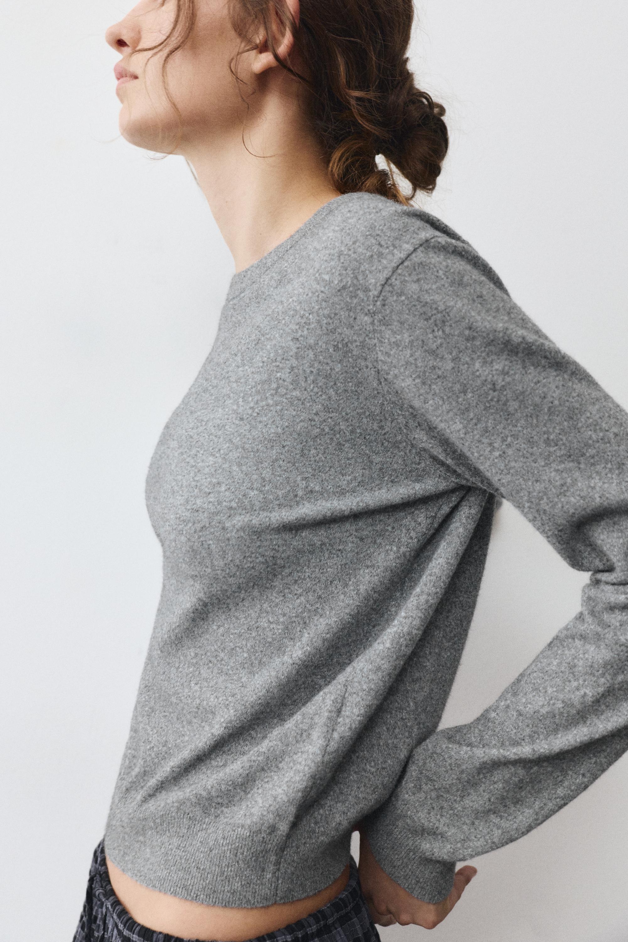 Soft knit jumper — Grey marl