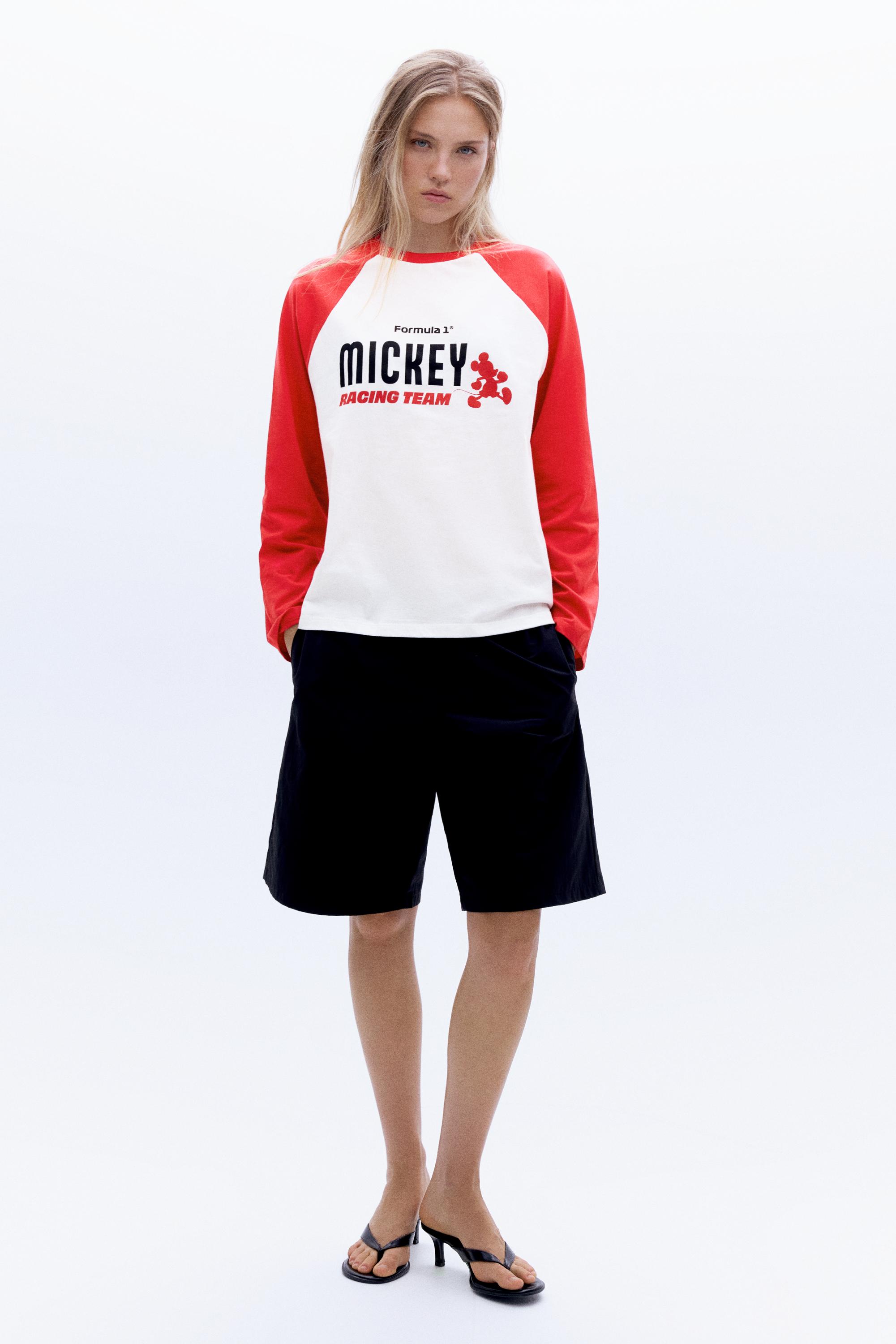Pull&Bear Disney x F1 reglan kollu tişört görsel 8
