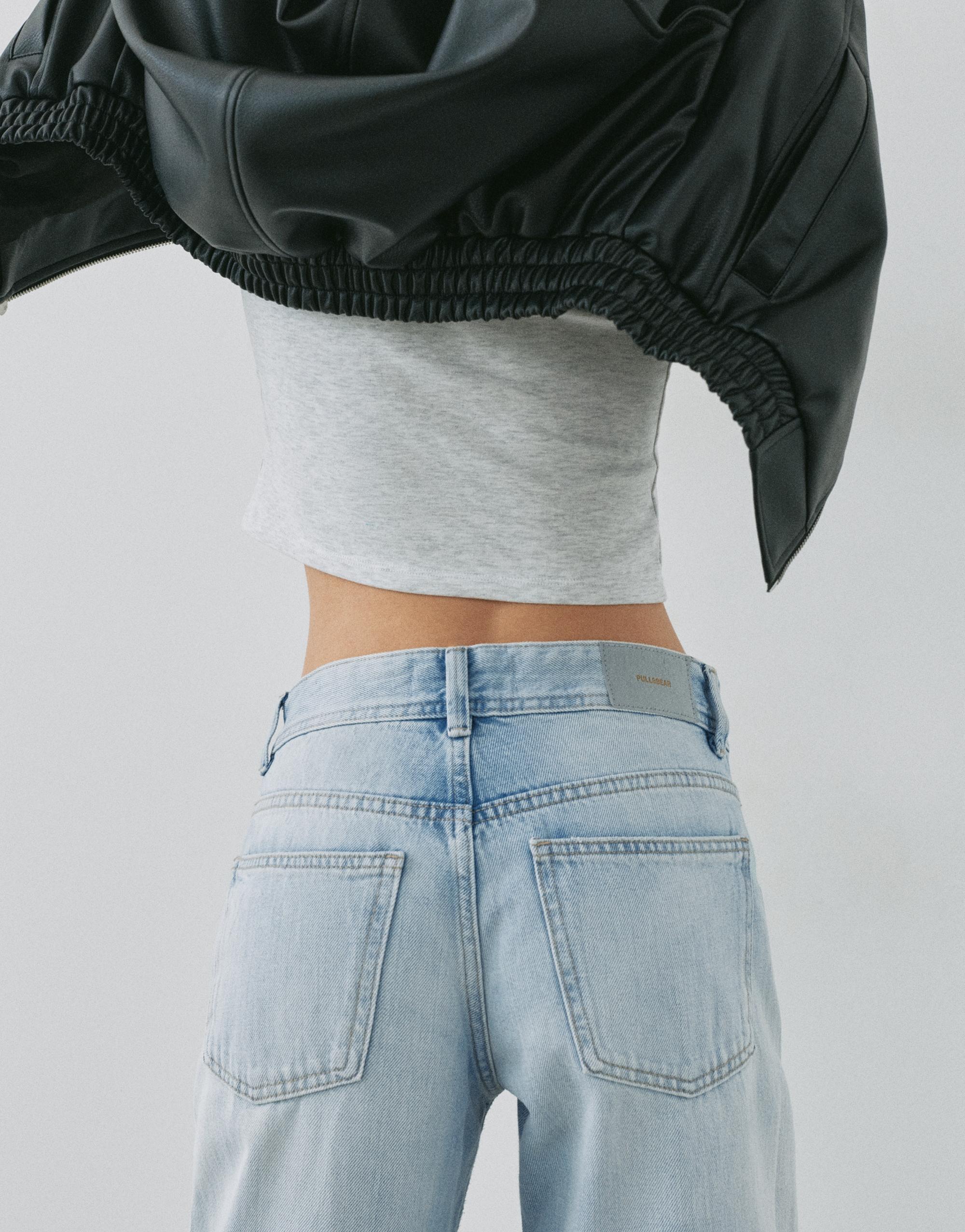 Low-rise straight-leg jeans — Sky blue
