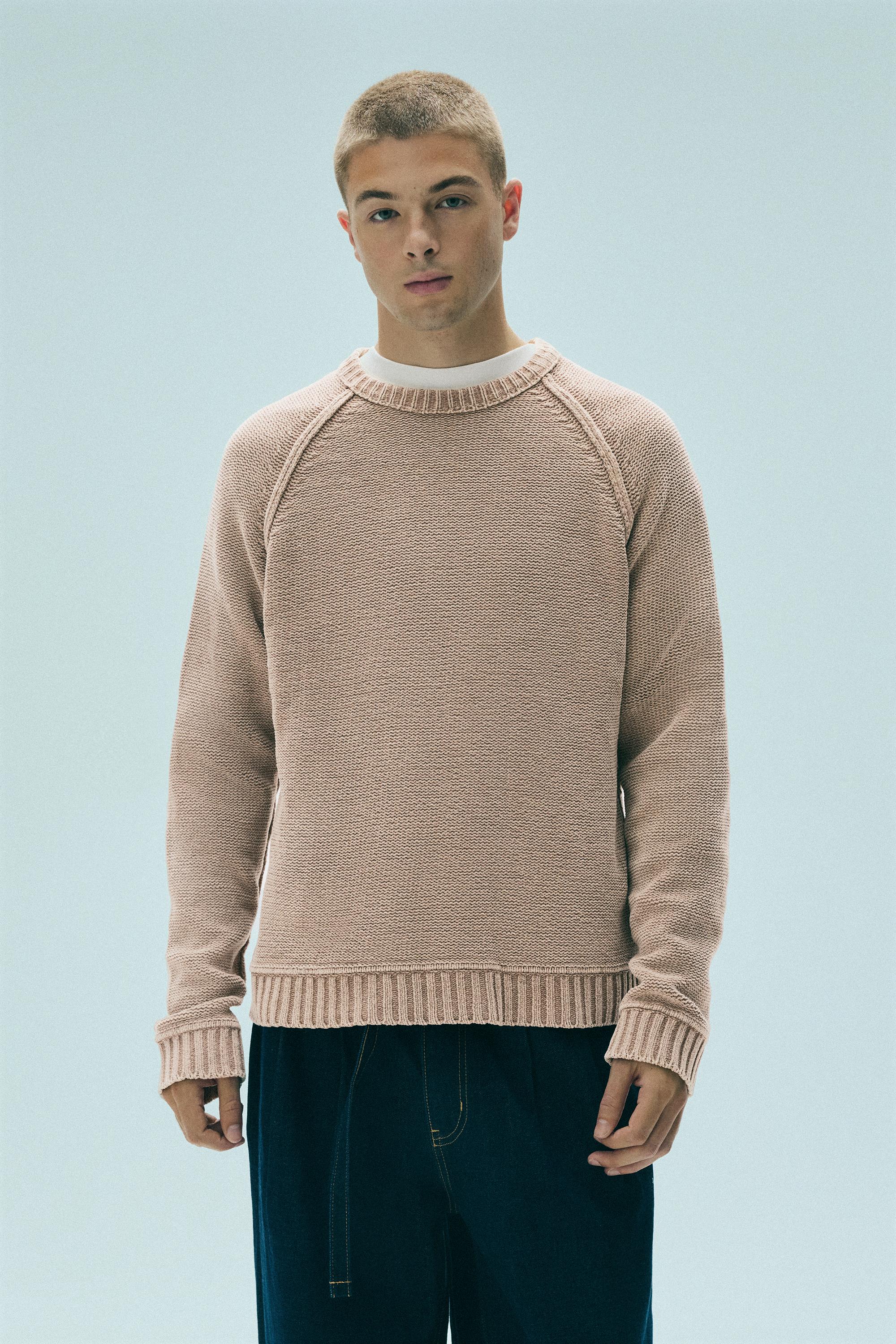 Pull&Bear Yıkama efektli örgü kazak görsel 3