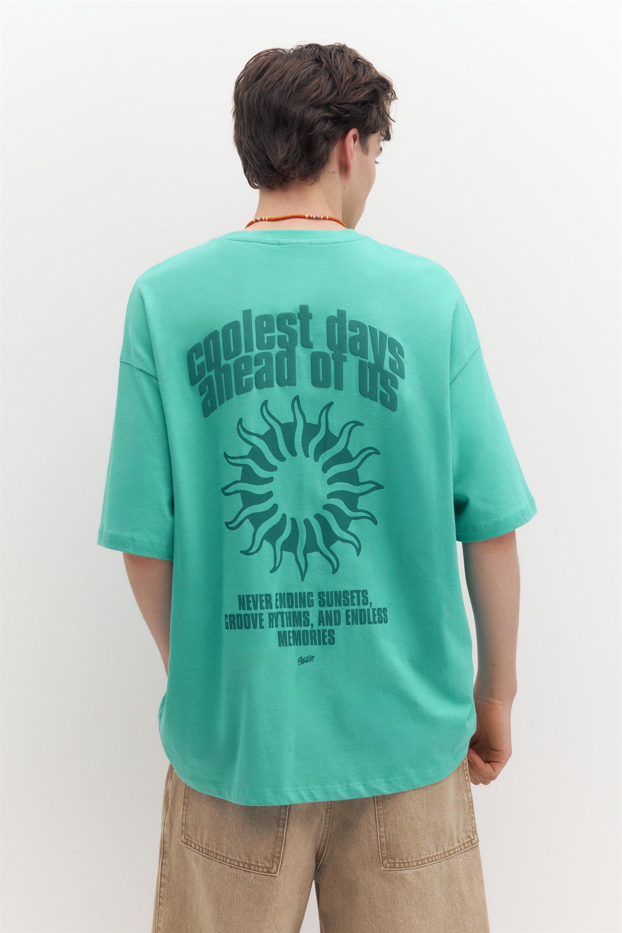 STWD sun graphic T-shirt — Turquoise