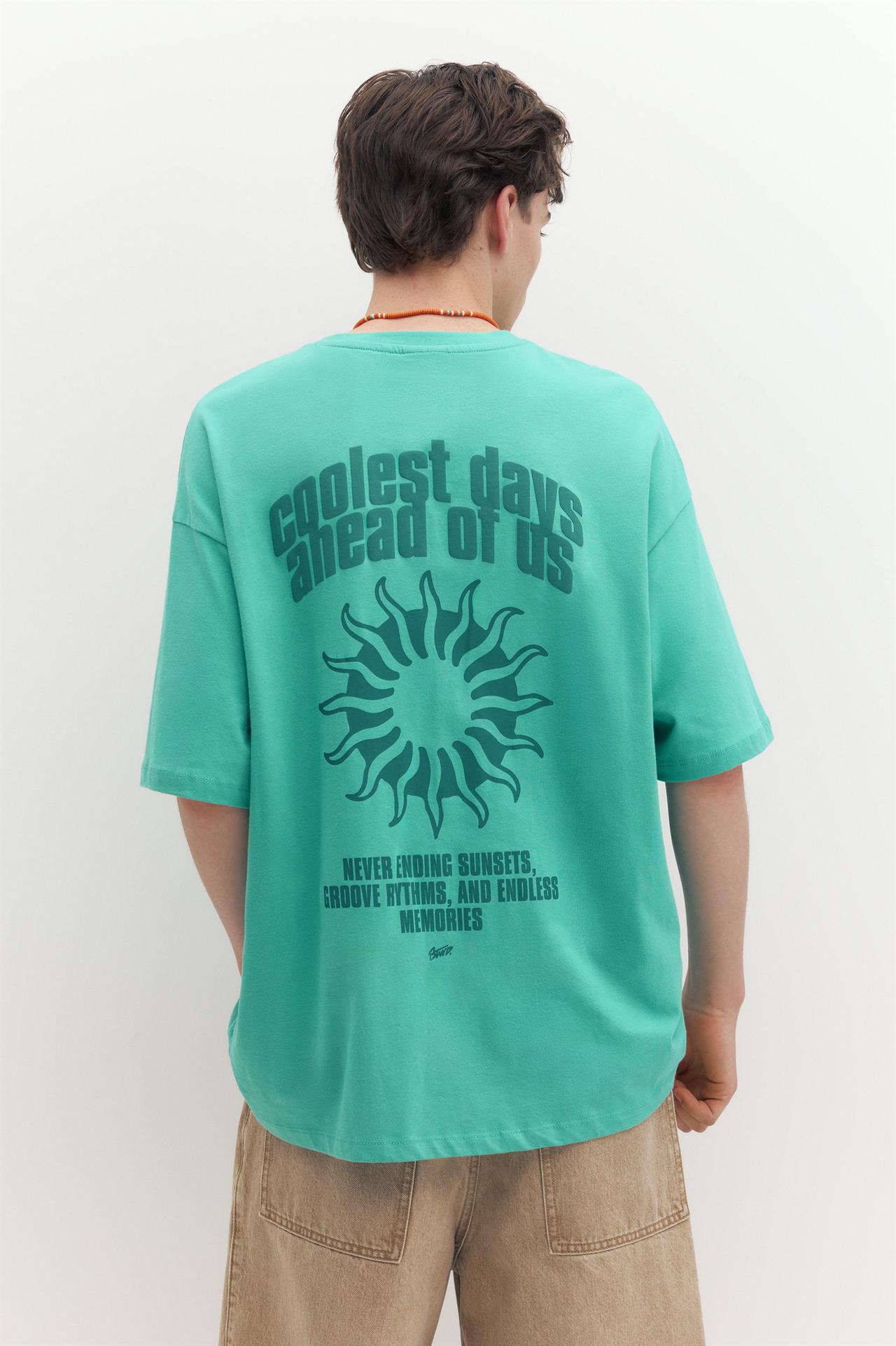 STWD sun graphic T-shirt — Turquoise
