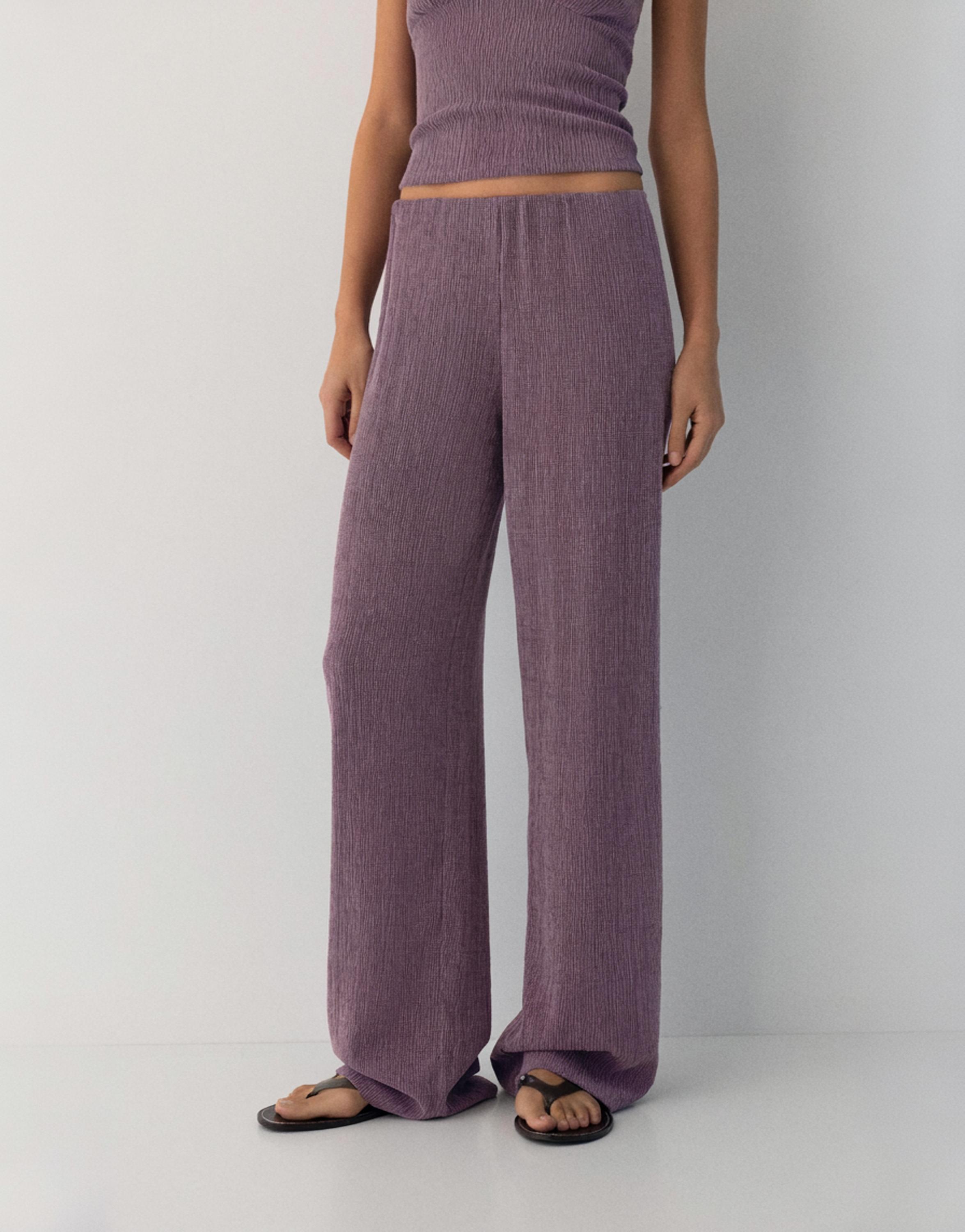 Crepe straight-leg trousers — Lavender