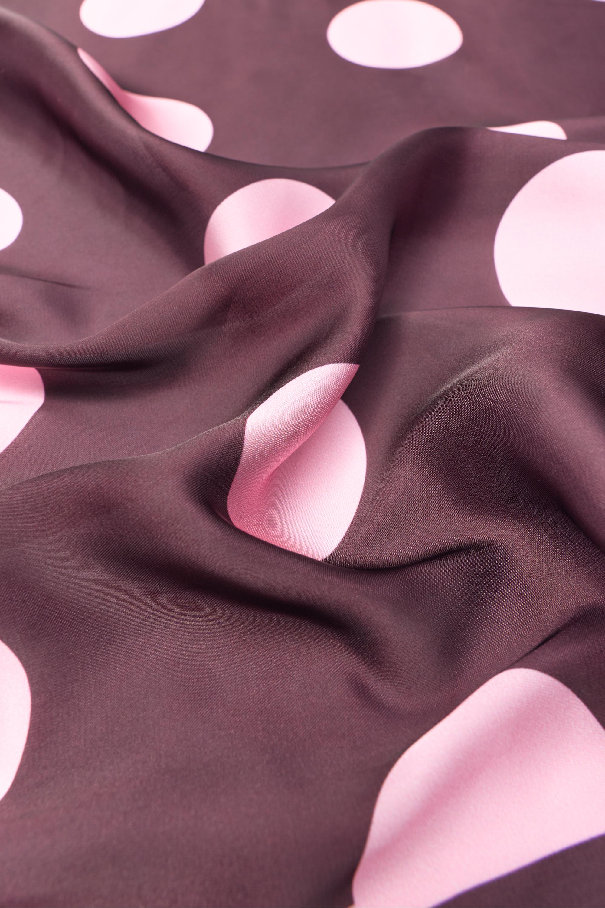 Satin polka dot scarf — Pink