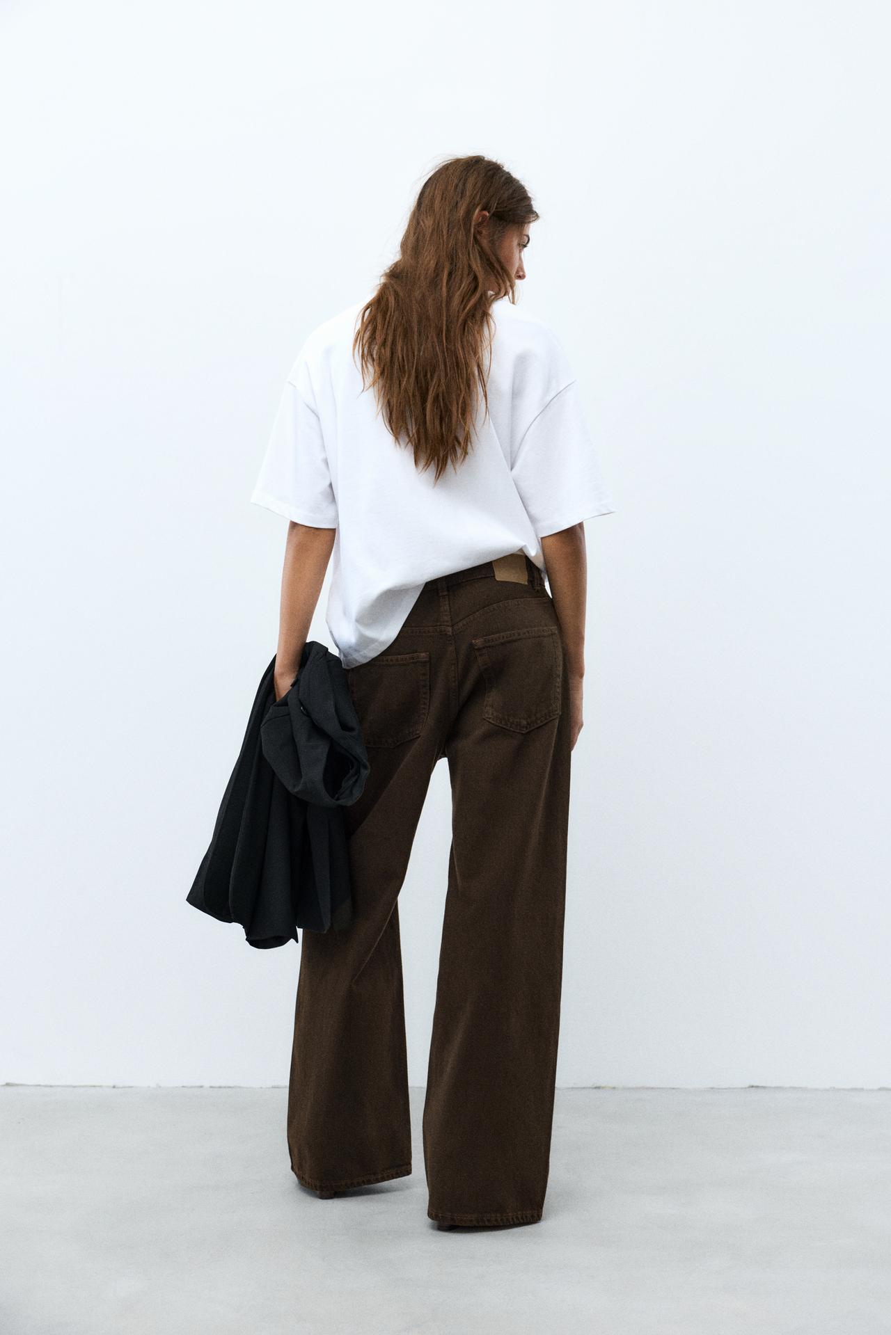 Baggy mid-waist jeans — Brown