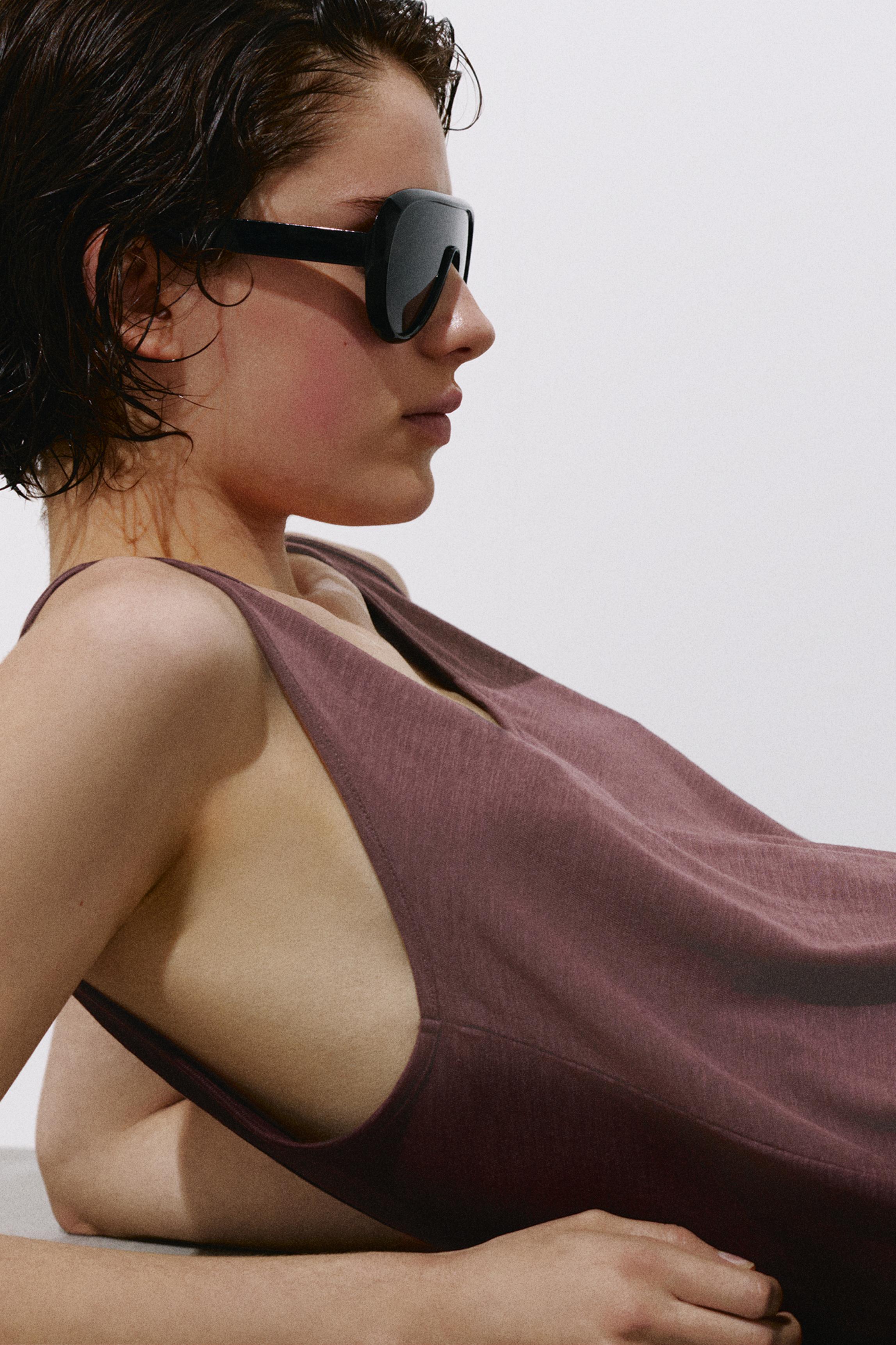 Strappy midi dress — Eggplant