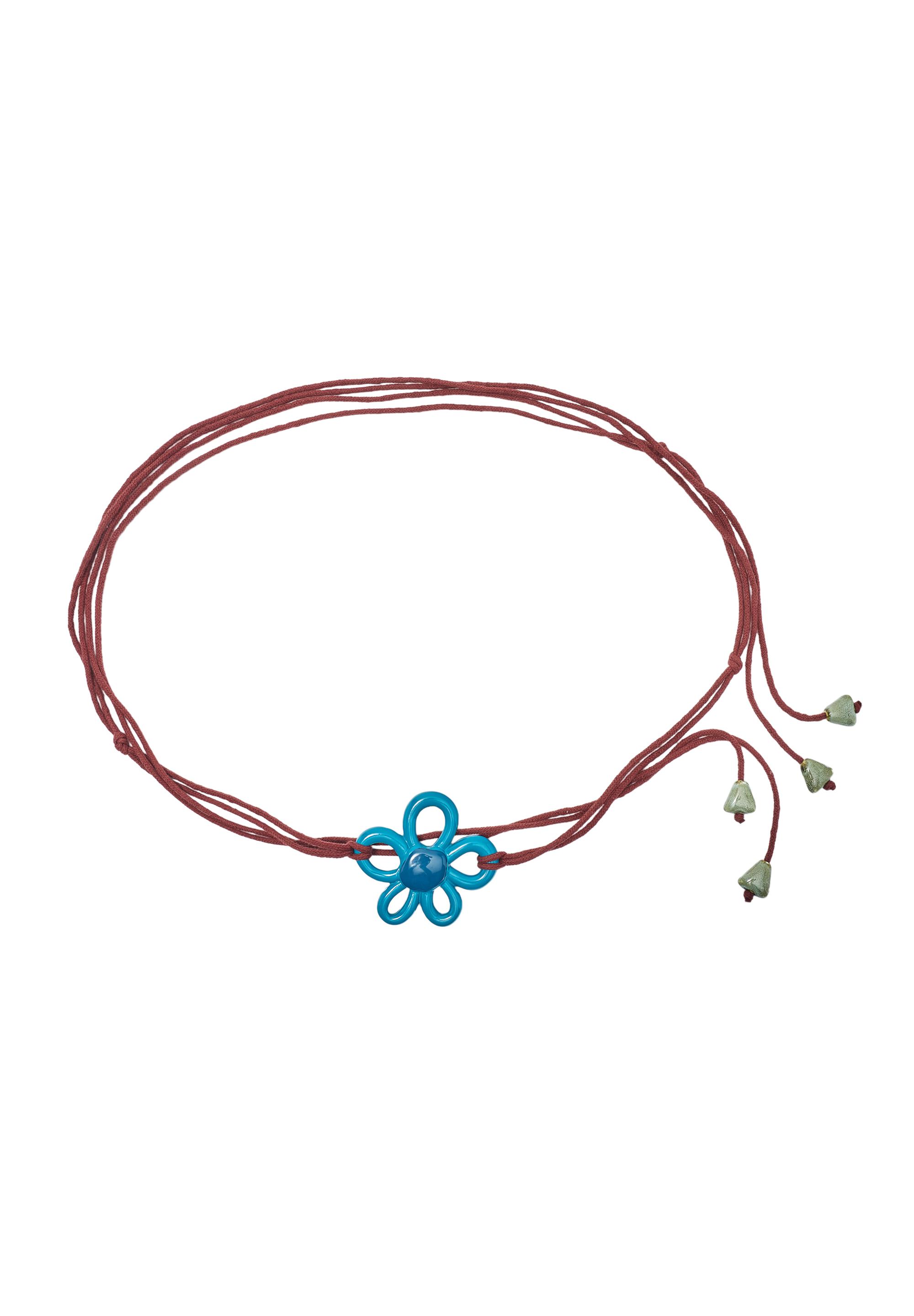 Floral cord belt — Maroon