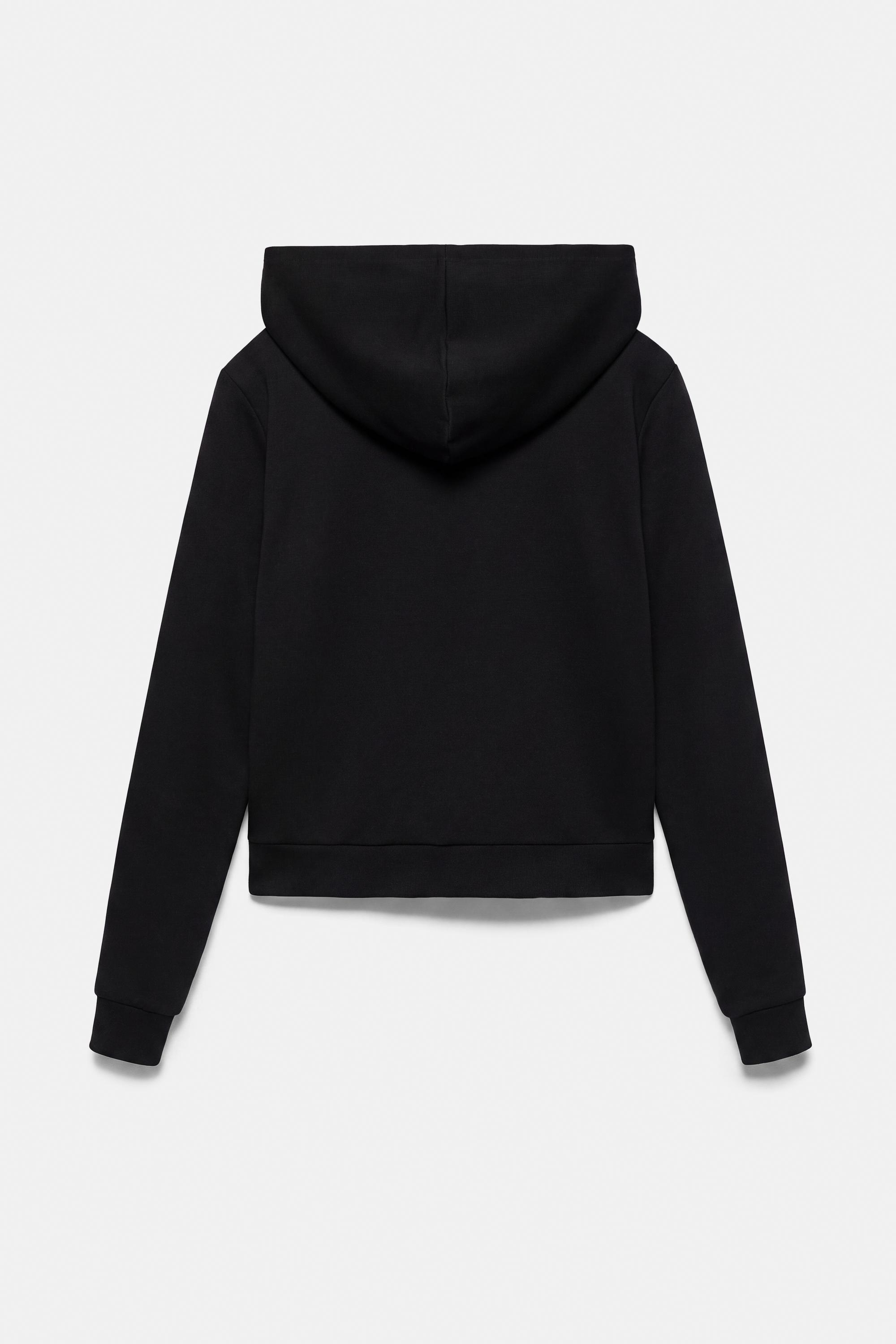 Zip-up hooded sweatshirt — Black