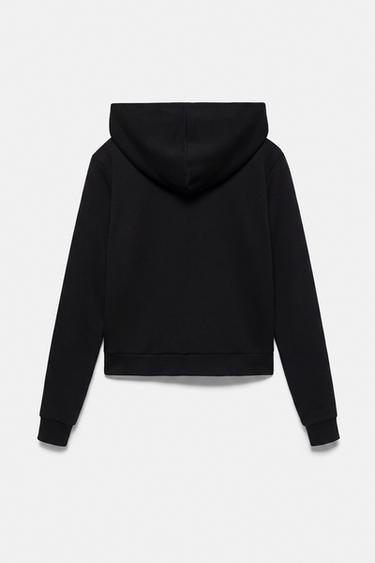 Soft-touch zip-up hood sweatshirt — Black 4