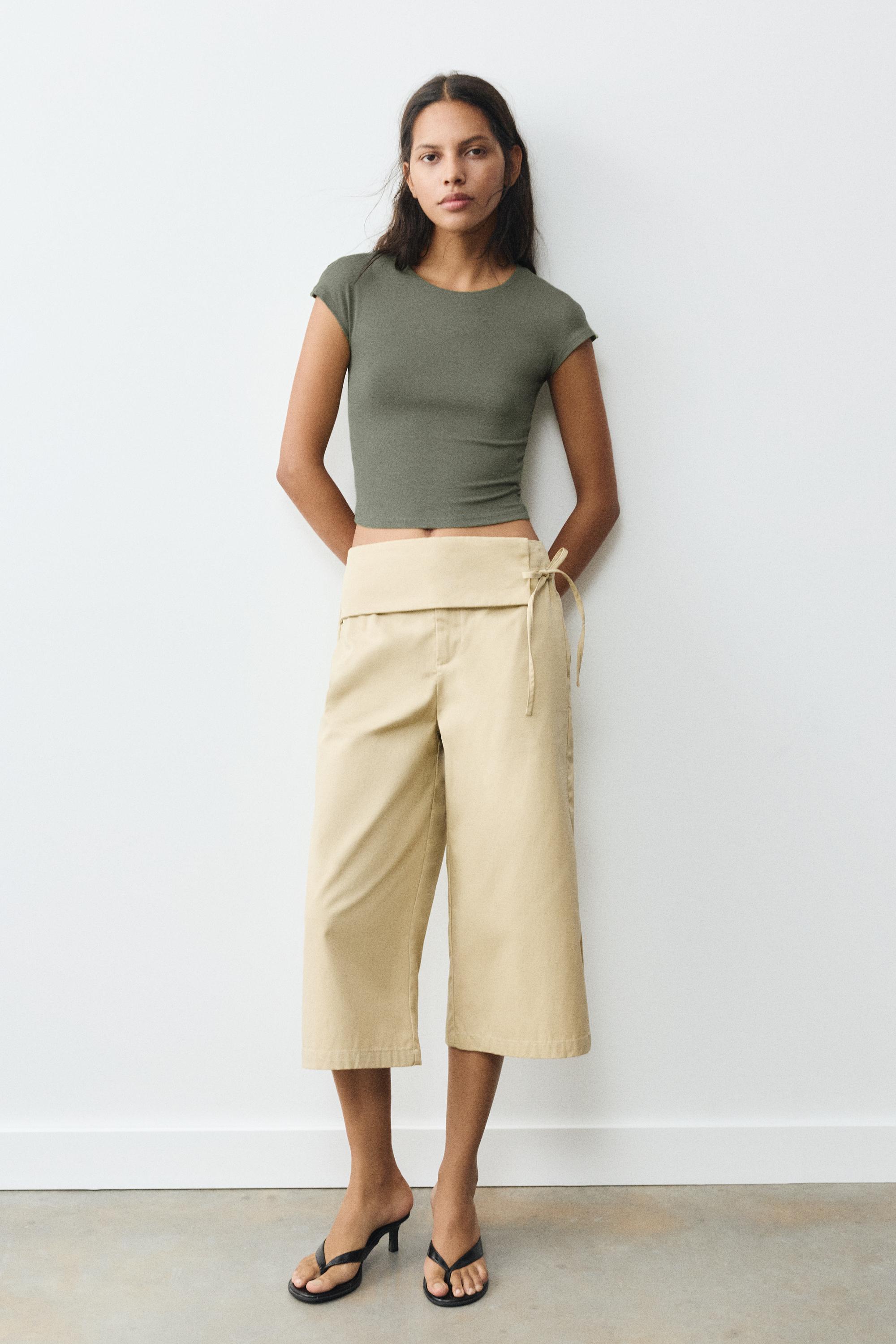Fitted short sleeve T-shirt — Khaki