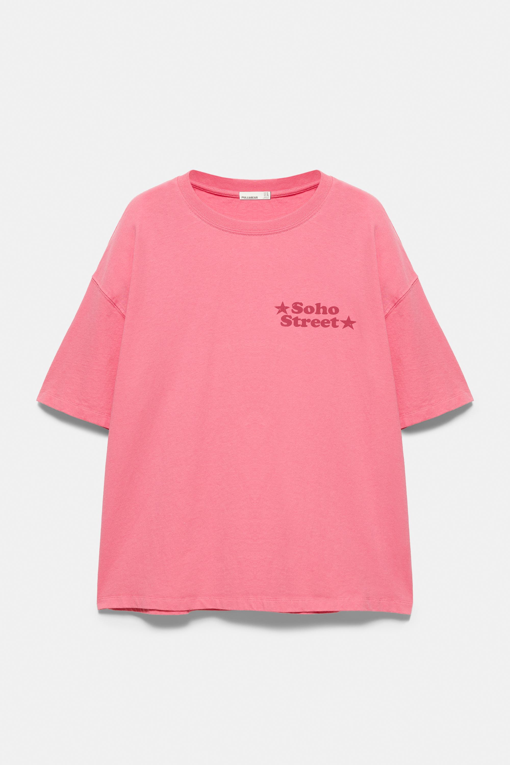Oversize Soho Street graphic T-shirt — Pink