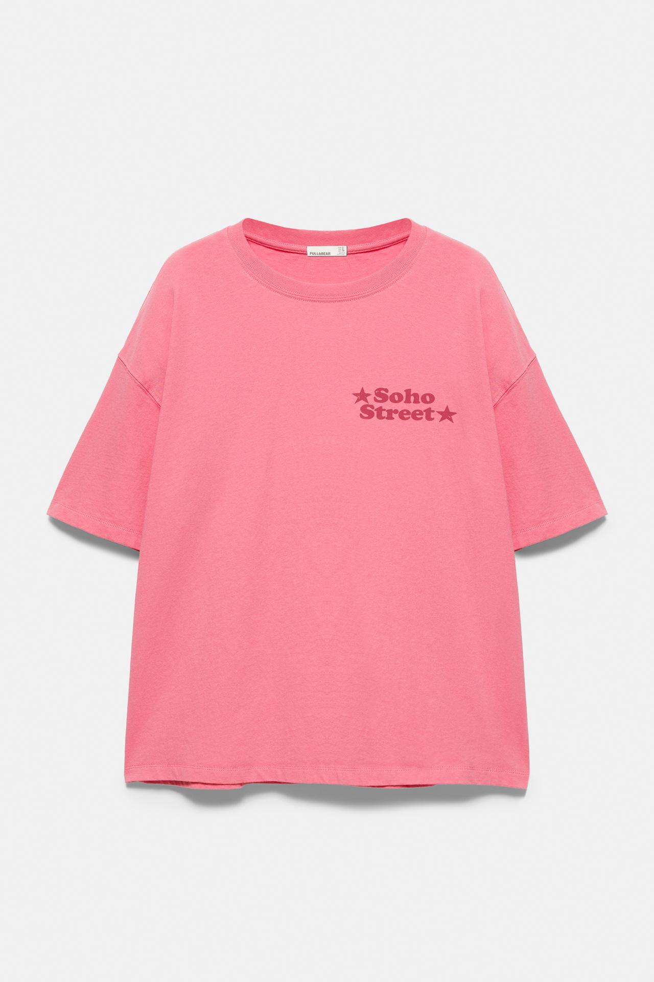 Oversize Soho Street graphic T-shirt — Pink