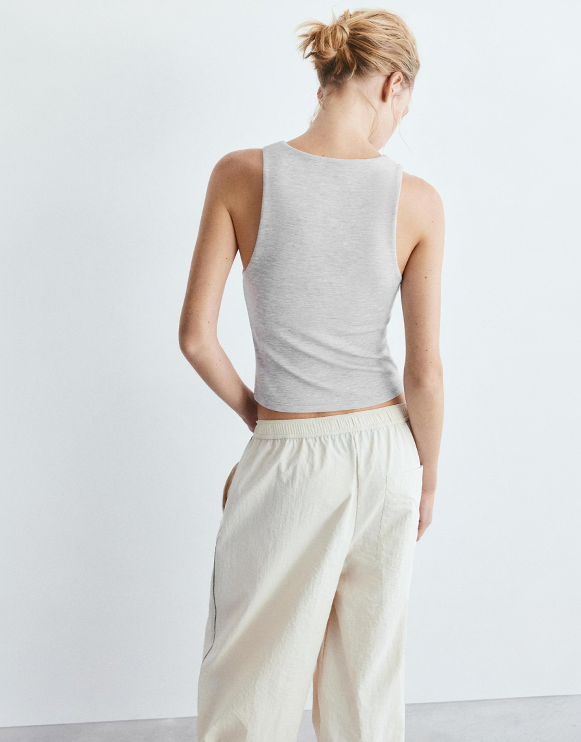 Soft-touch tank top — Grey marl