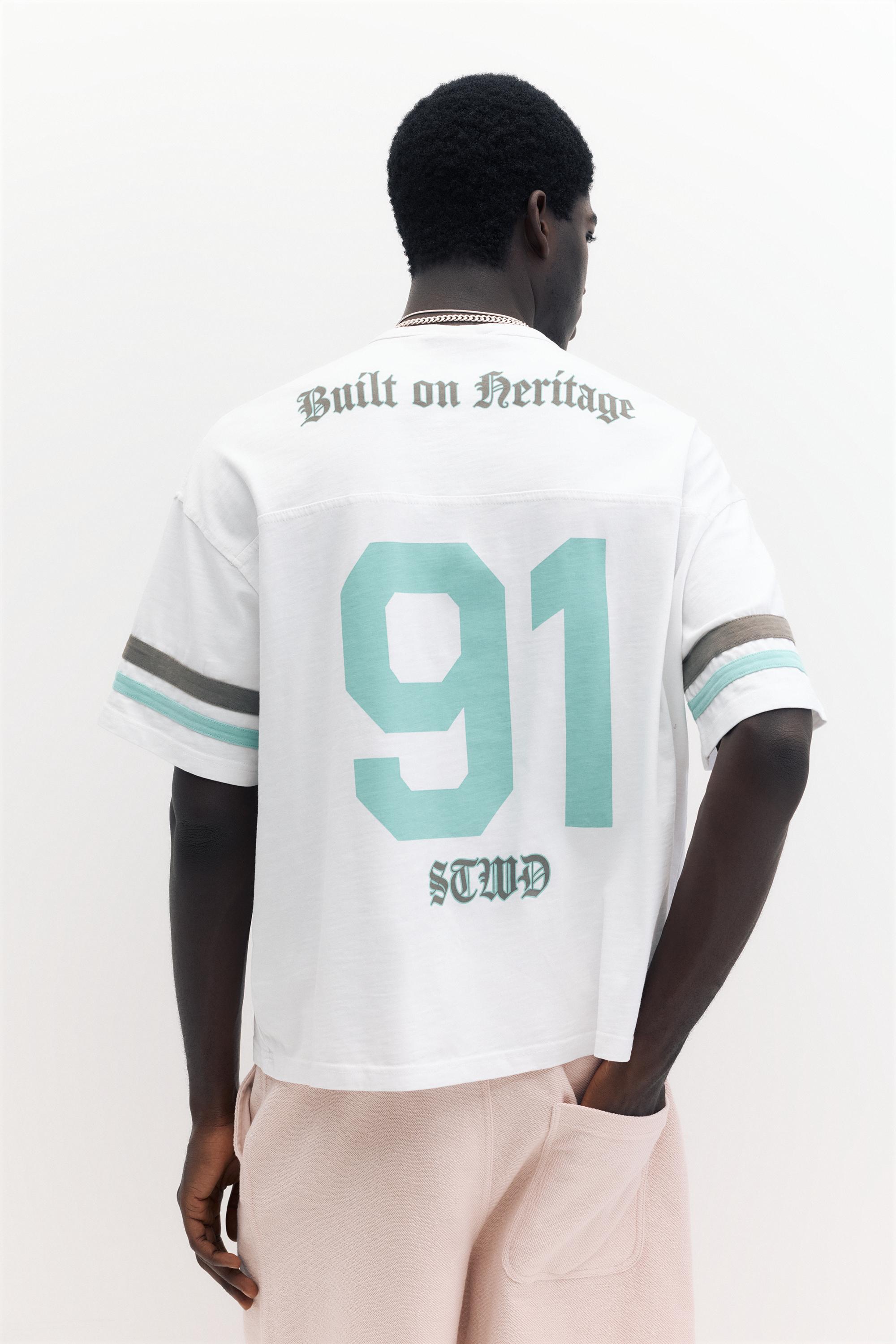 STWD striped T-shirt — Pearl grey