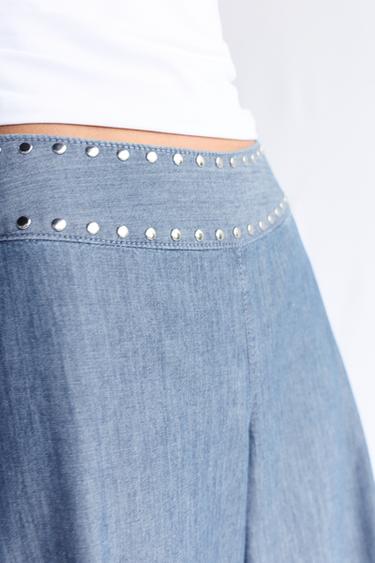 Wide-leg jeans with studs — Dark blue 3