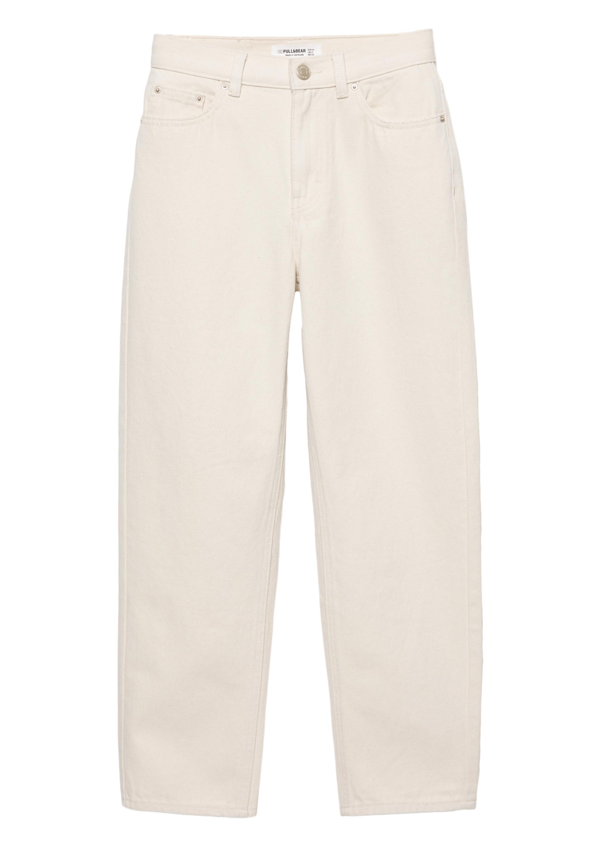 High-waist mom jeans — Pale ecru