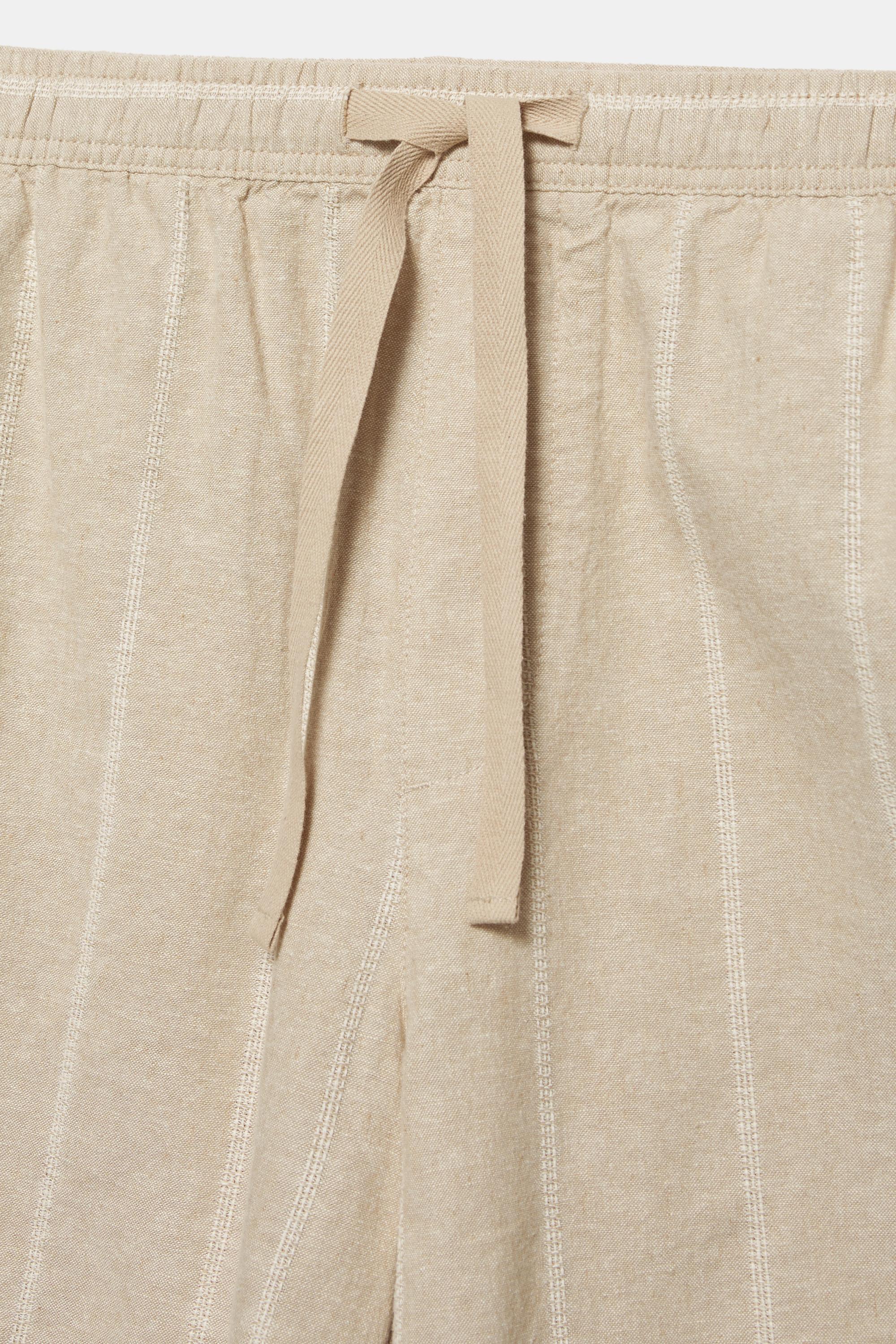 Linen blend jogger Bermuda shorts — Light camel