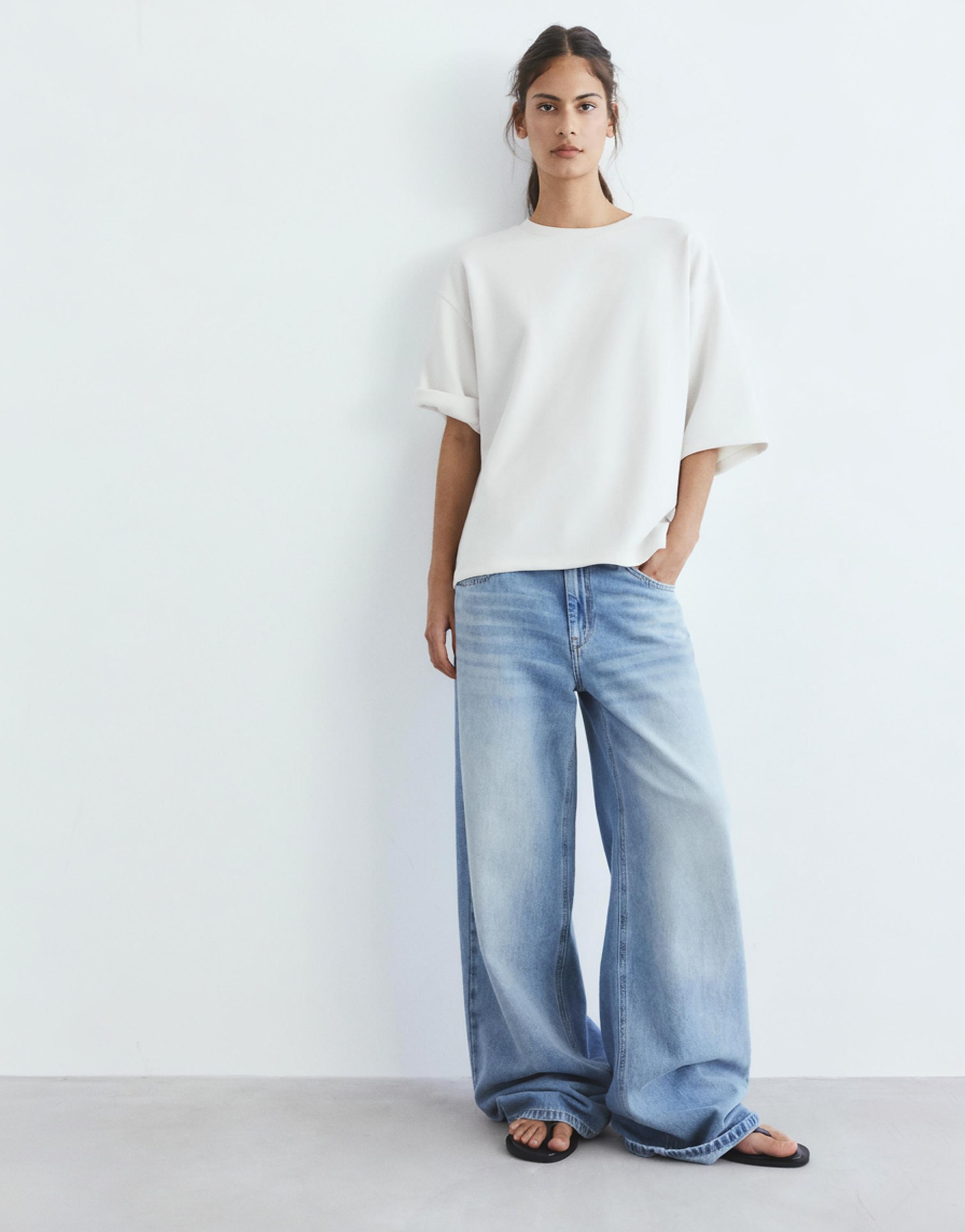 Soft-touch short sleeve T-shirt — Ecru