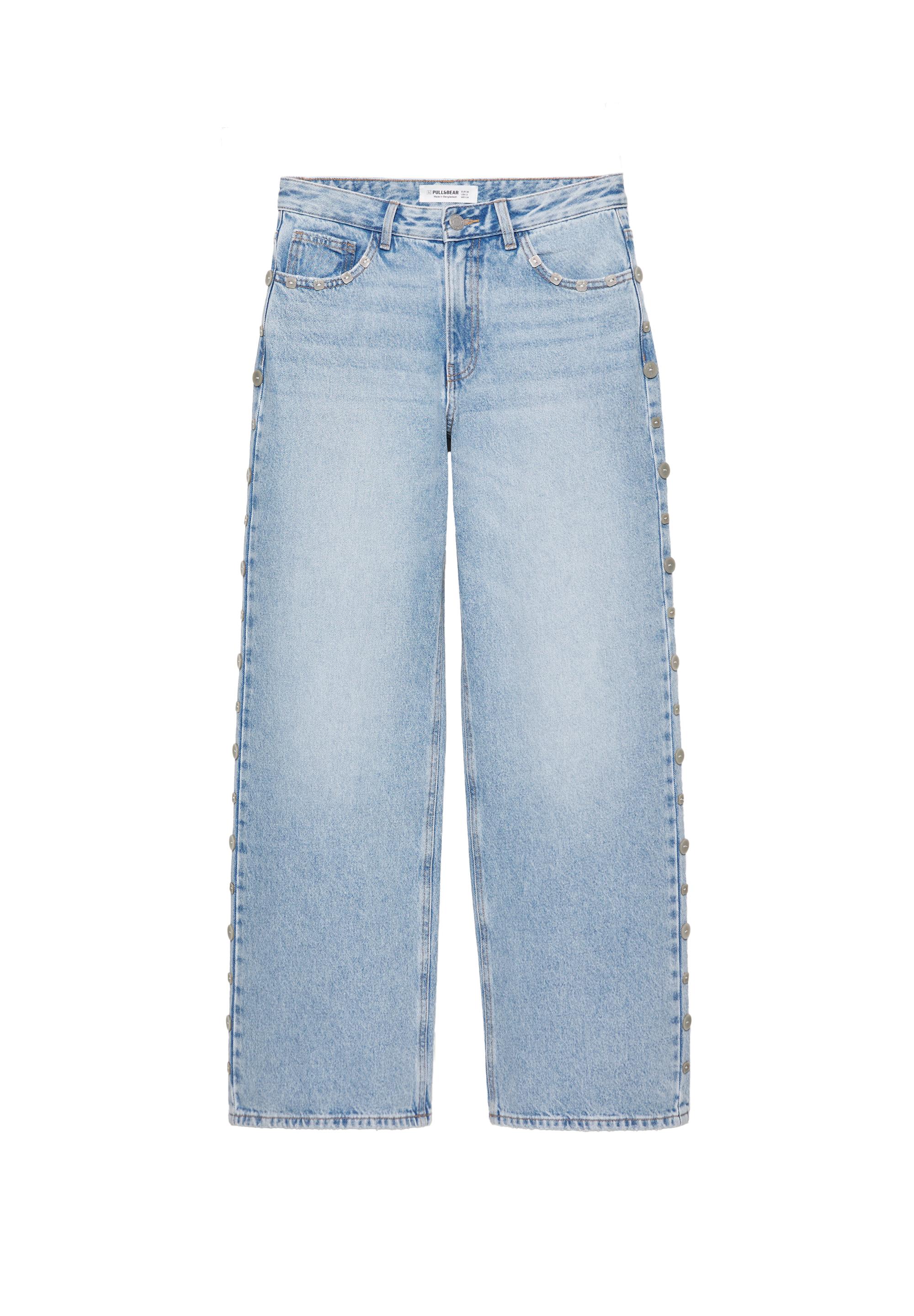 Düğme detaylı baggy jean