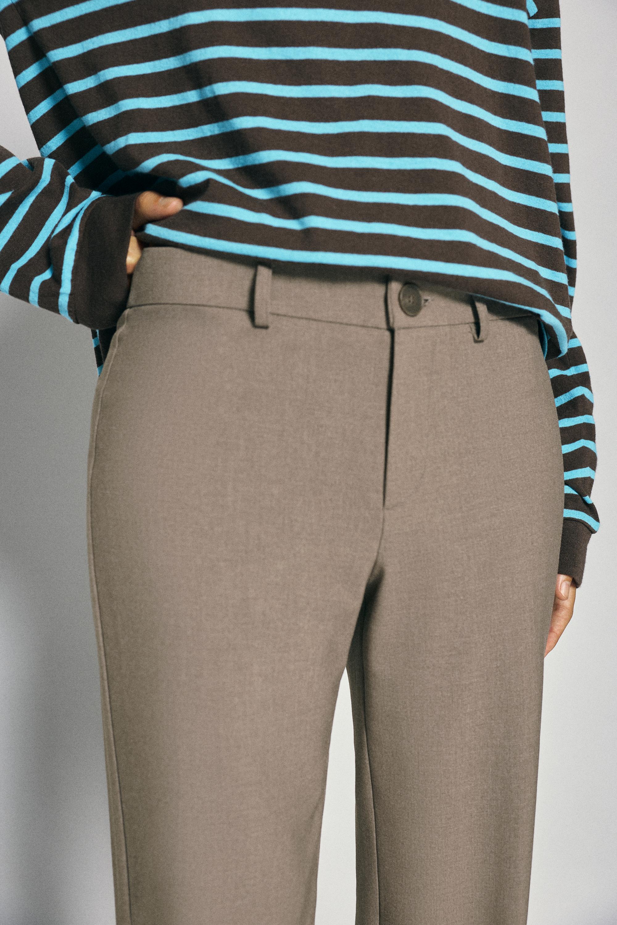 Straight-leg smart trousers — Mole brown