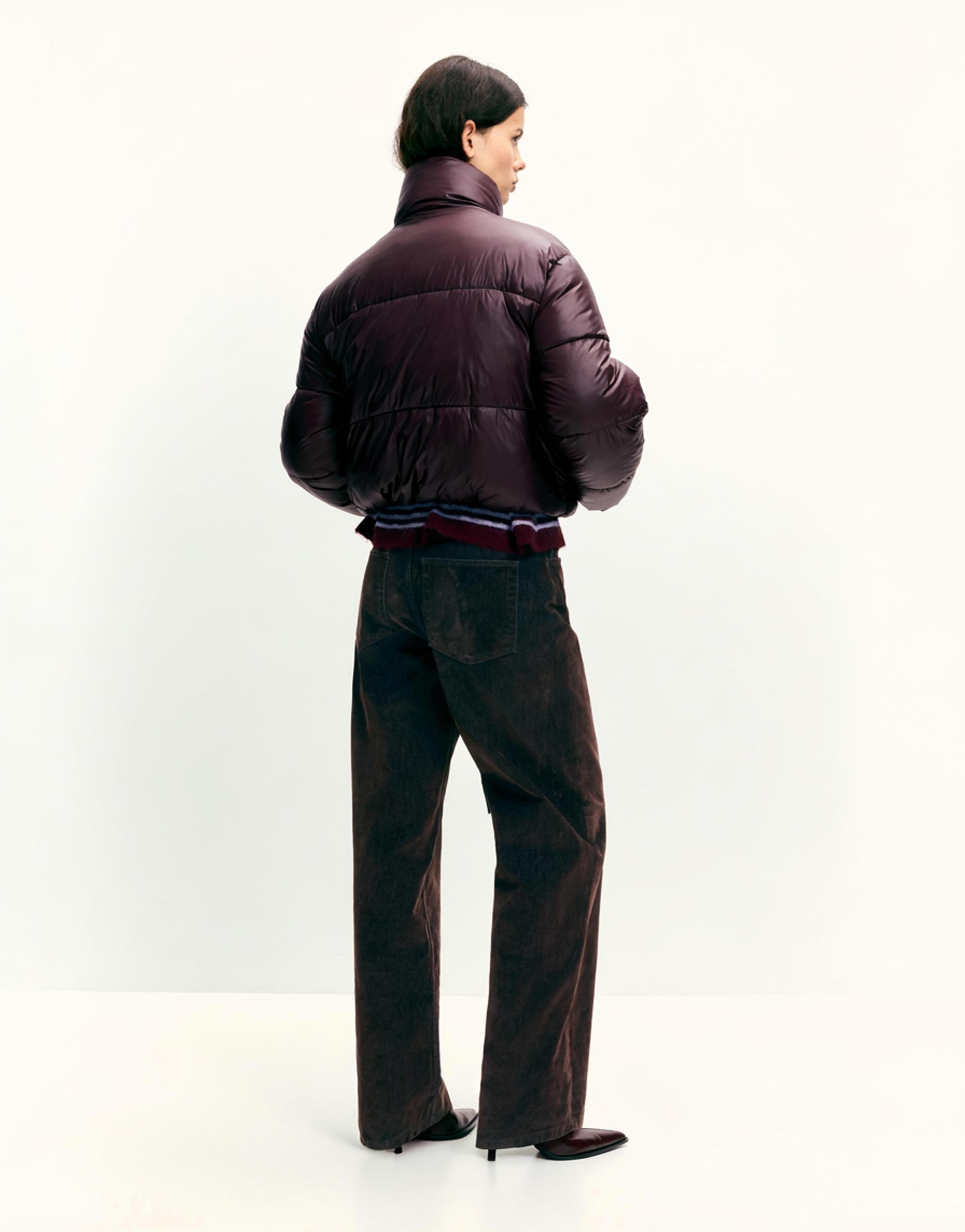 Puffer jacket with a shimmery finish — Burgundy