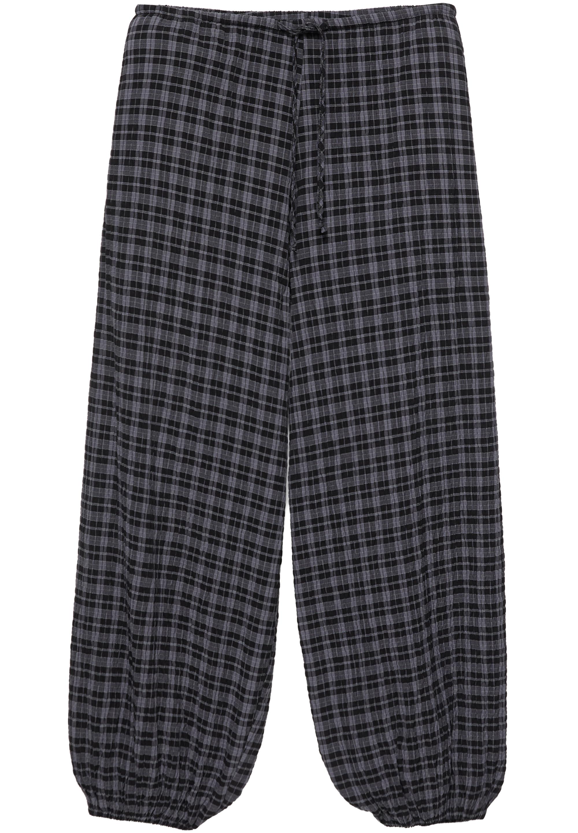 Check sarouel trousers — Anthracite grey