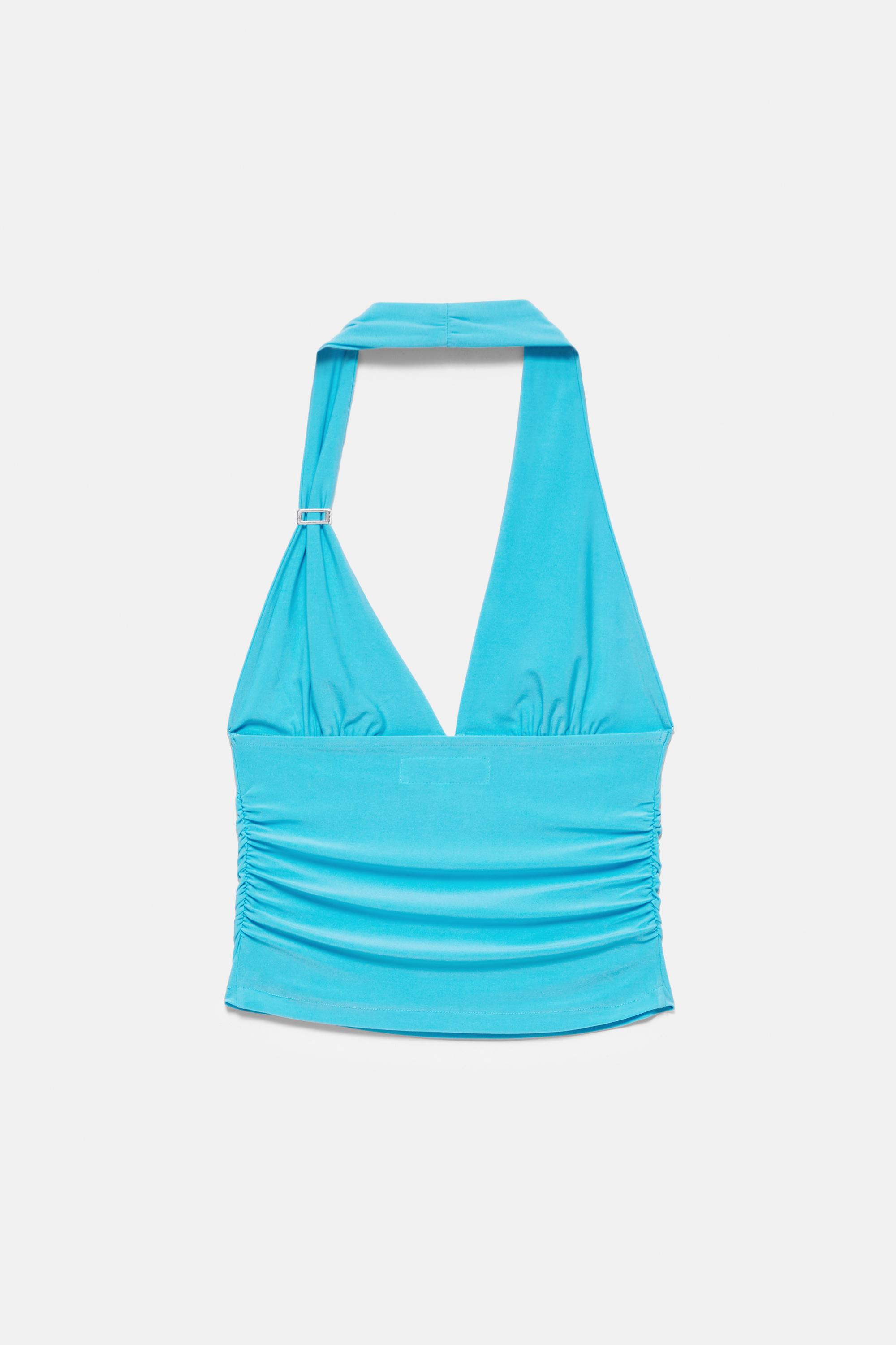 Halter top with metal detail — Turquoise