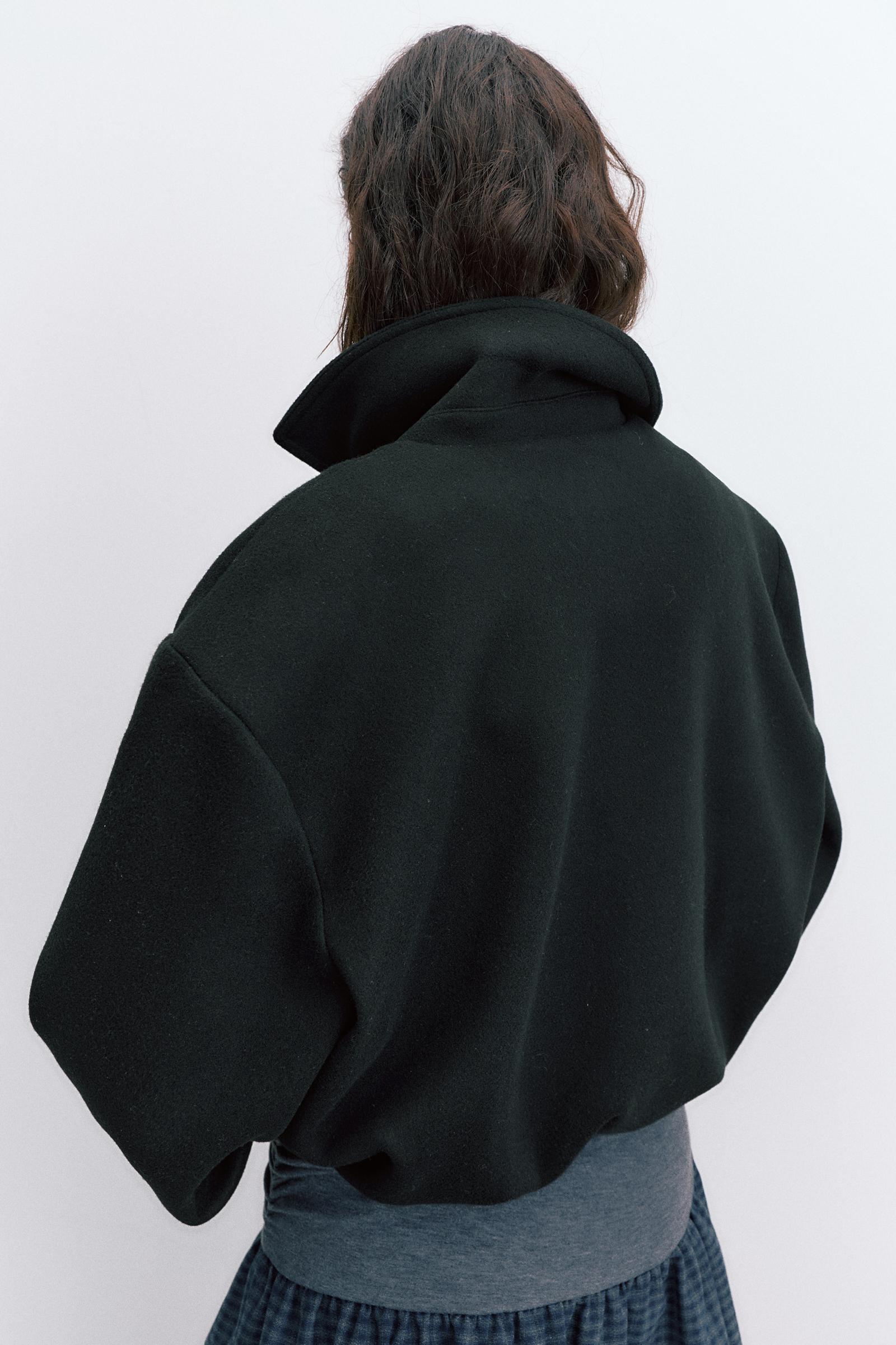 Yumuşak kumaş balon ceket - Görsel 6