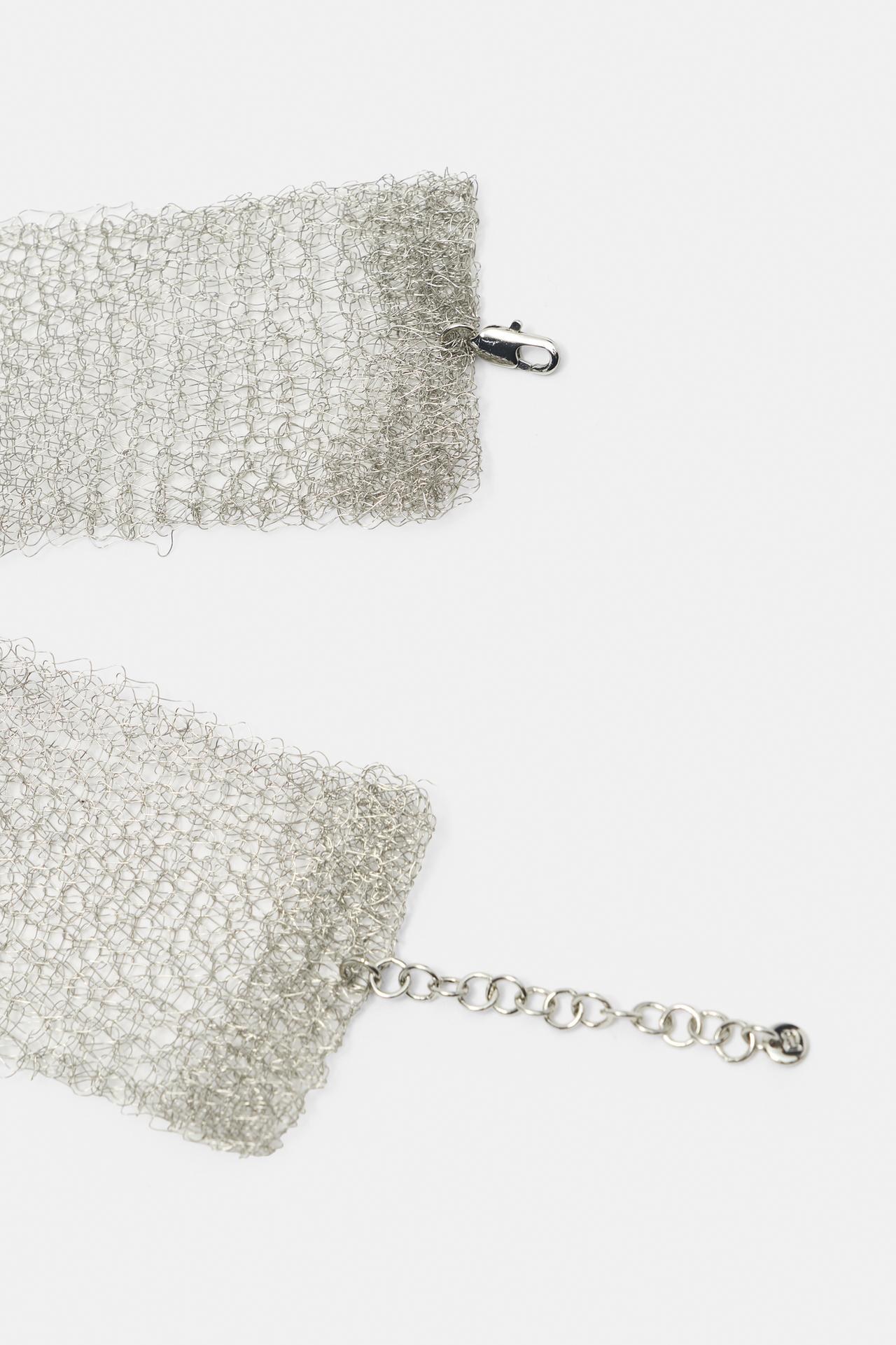 Mesh choker necklace — Silver