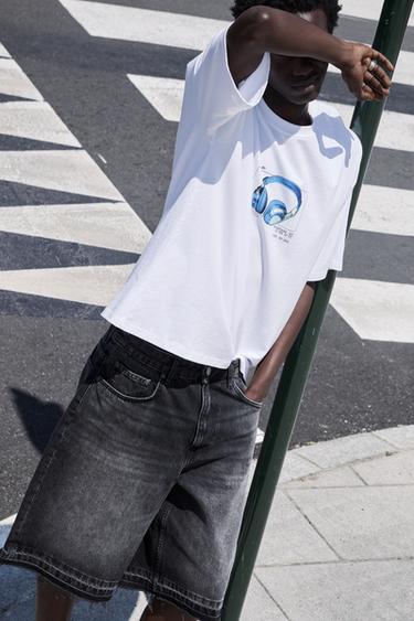 STWD T-shirt with headphones graphic — Off white 1