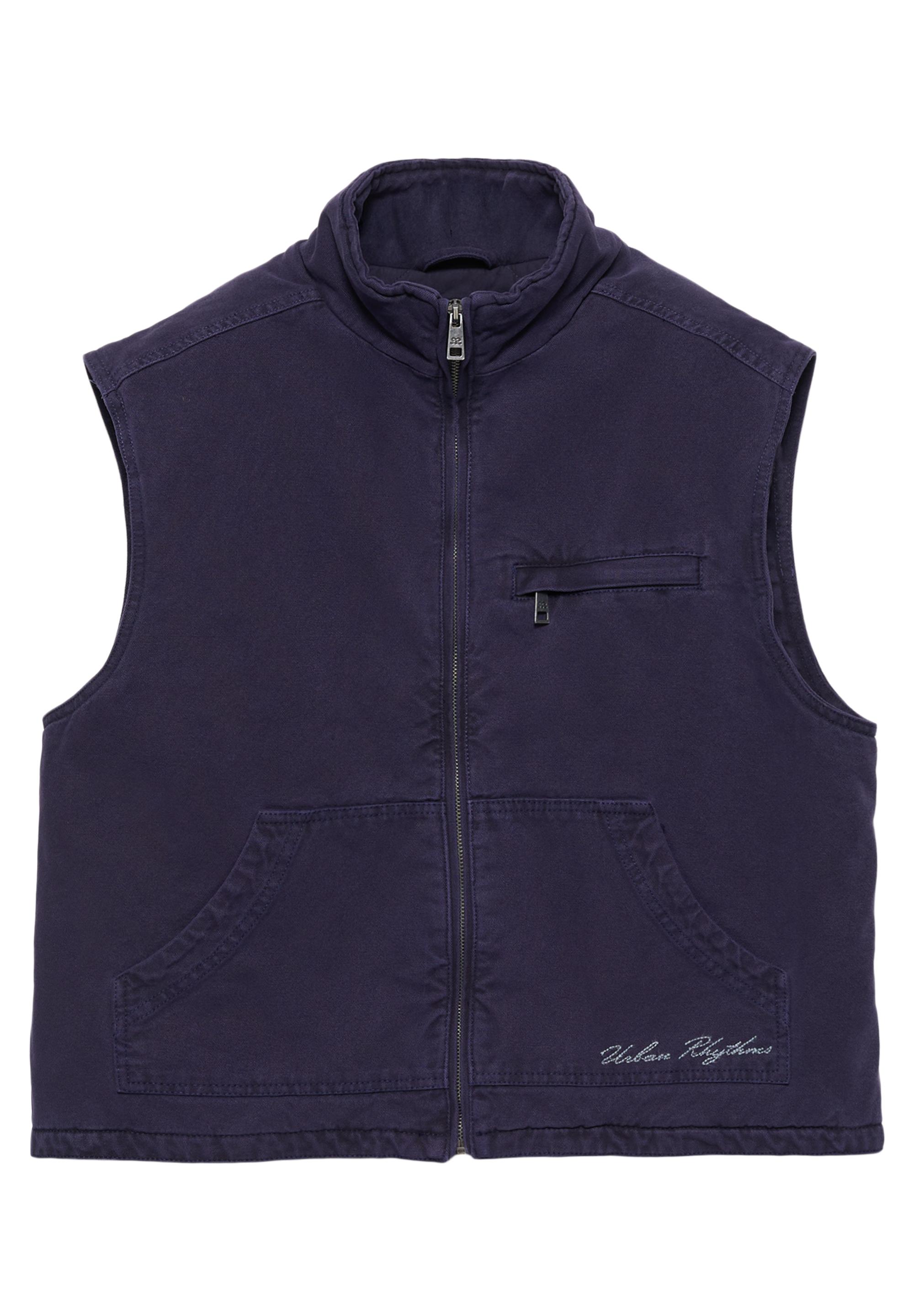Quilted cotton vest — Navy