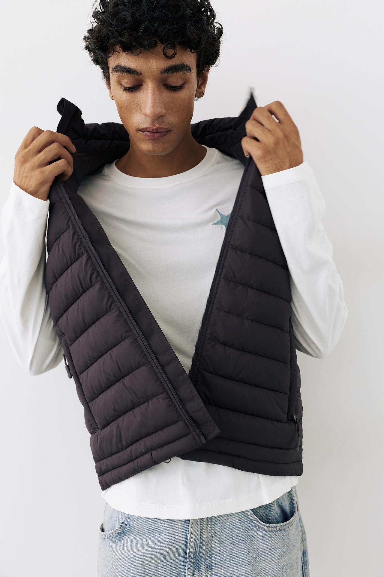 Quilted gilet — Dark brown