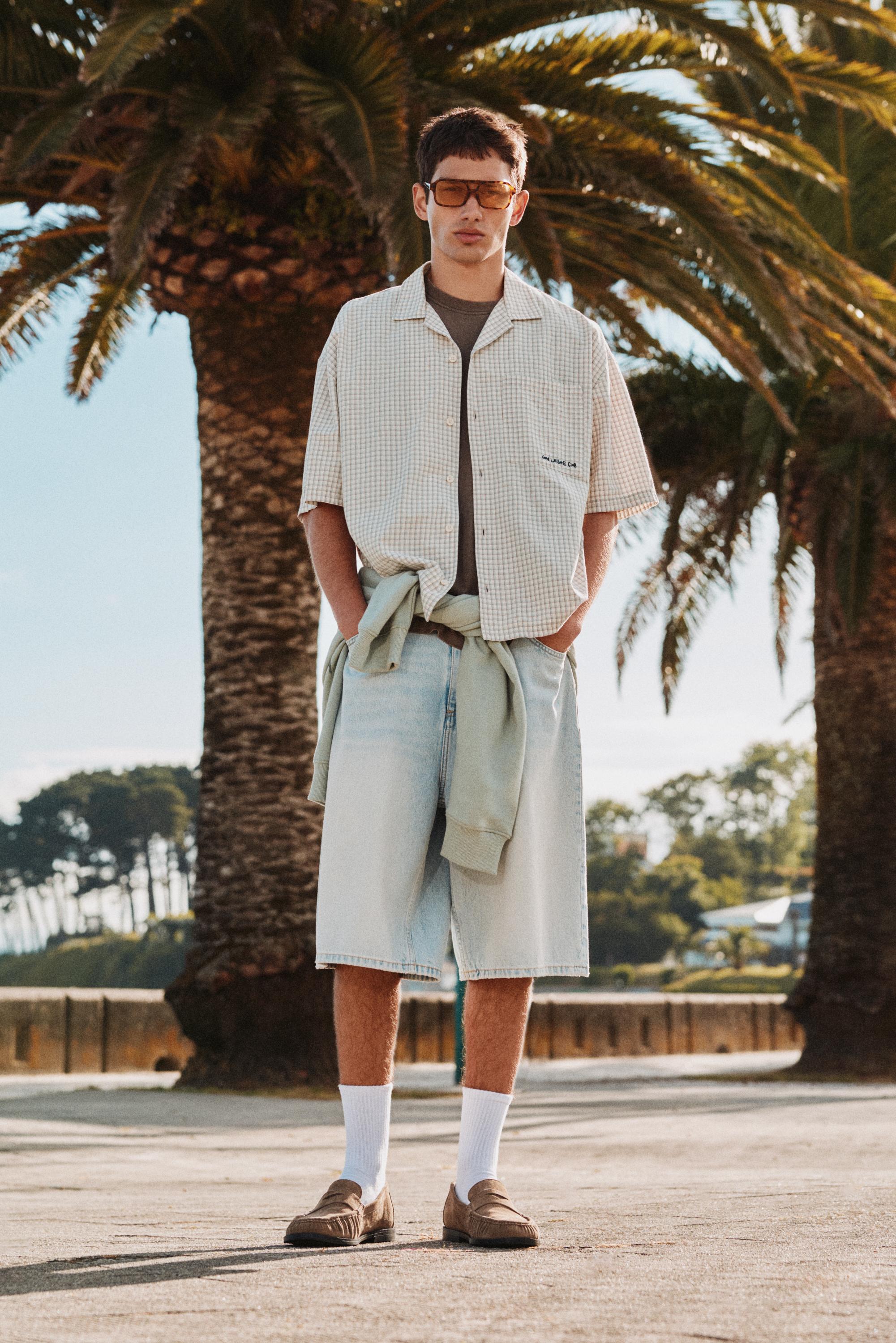 Short sleeve check shirt — Grey marl