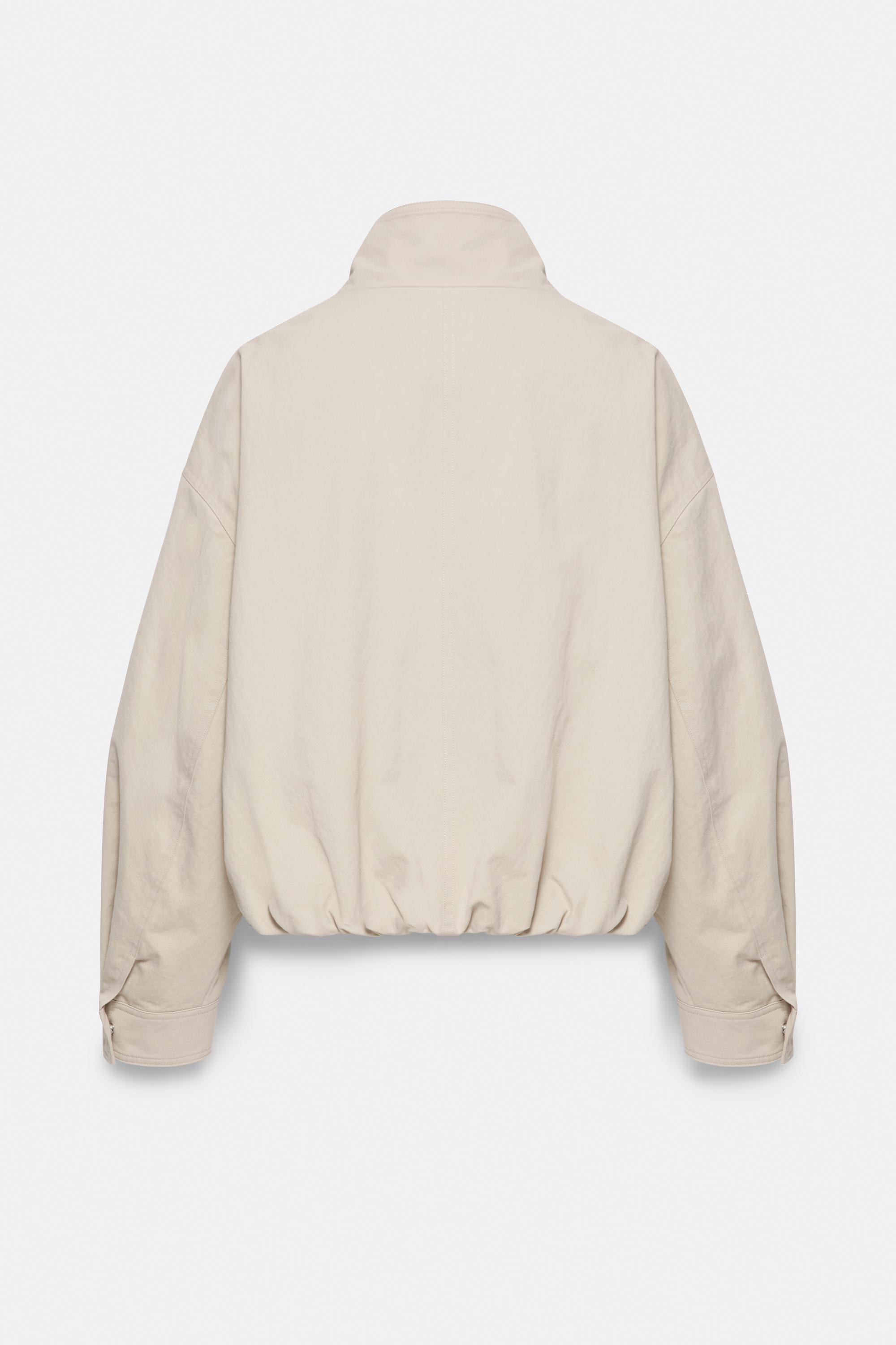 Oversize high-neck jacket — Sand