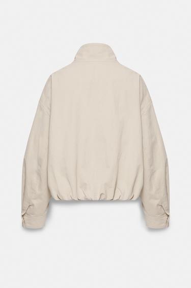 Oversize high-neck jacket — Sand 7