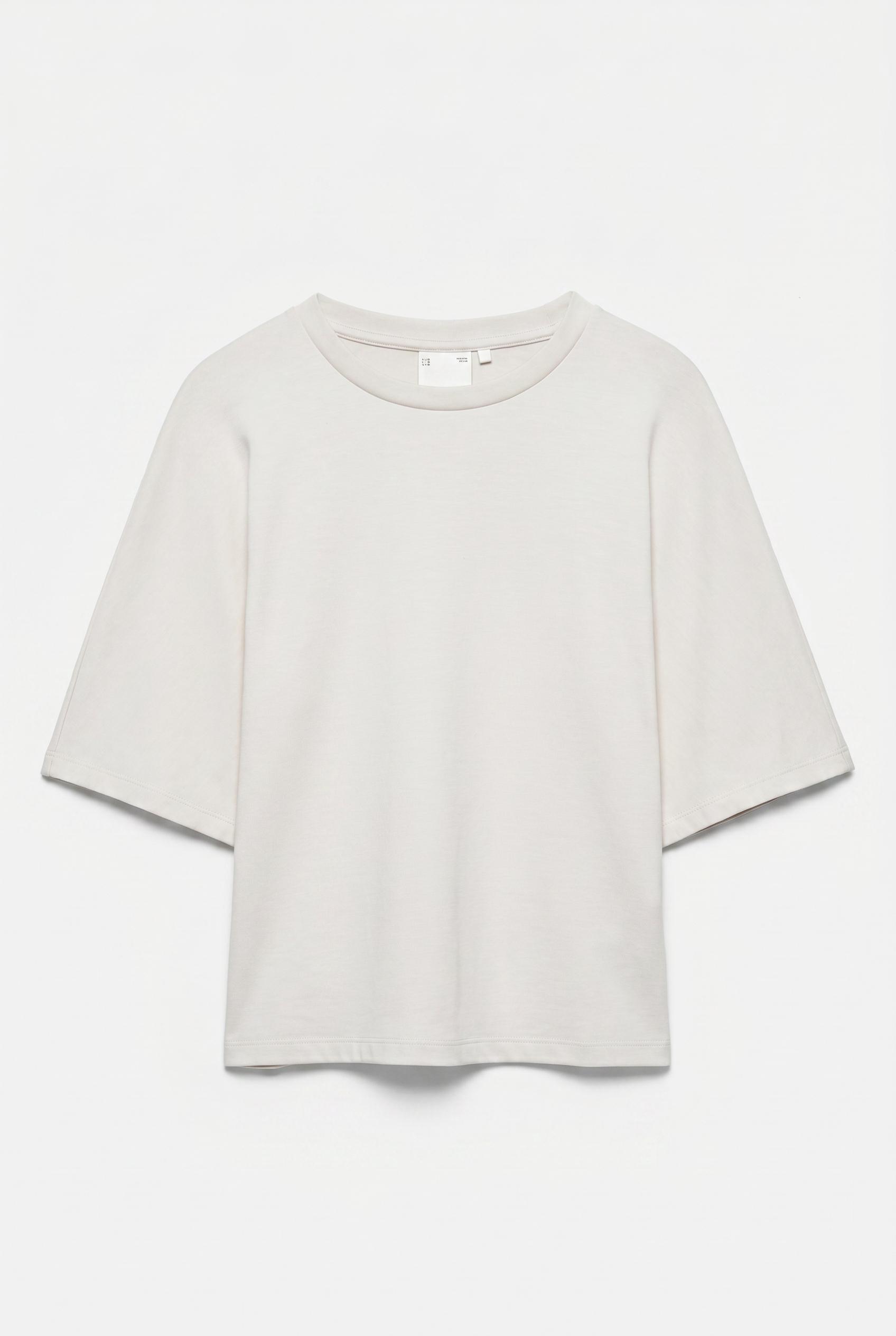 Modal-blend boxy T-shirt — Ecru
