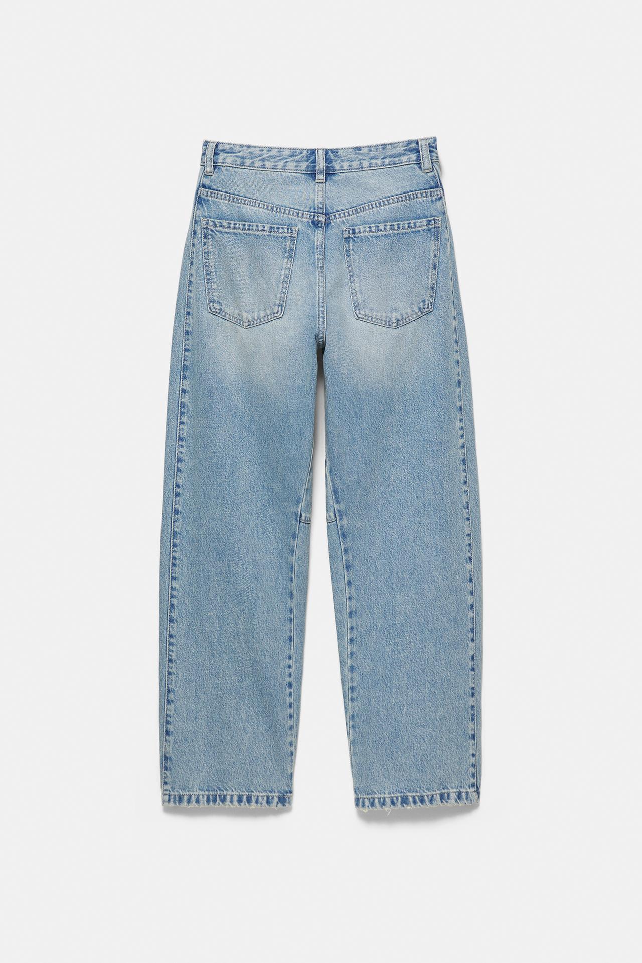 Barrel jeans with side-seam detail — Faded blue