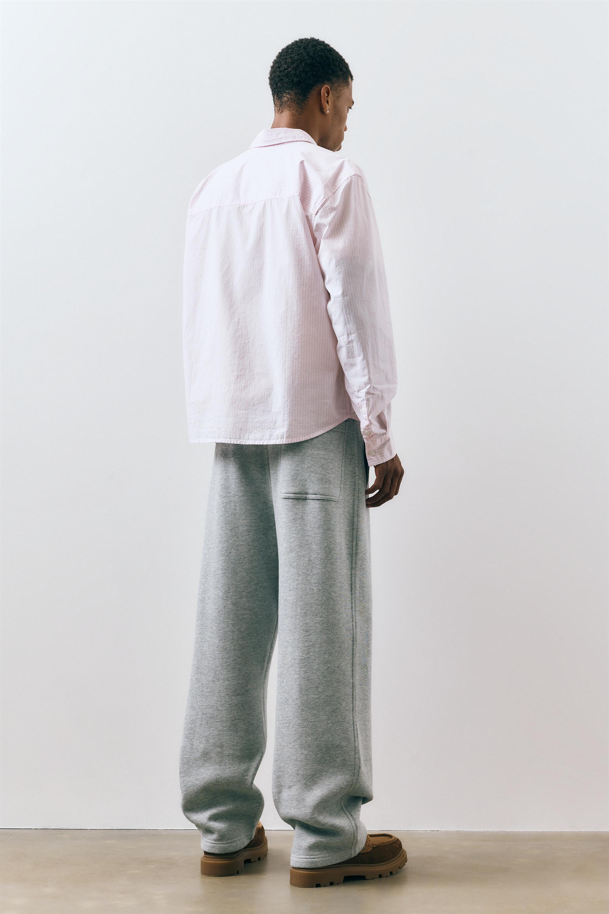 Basic baggy tracksuit bottoms — Grey marl