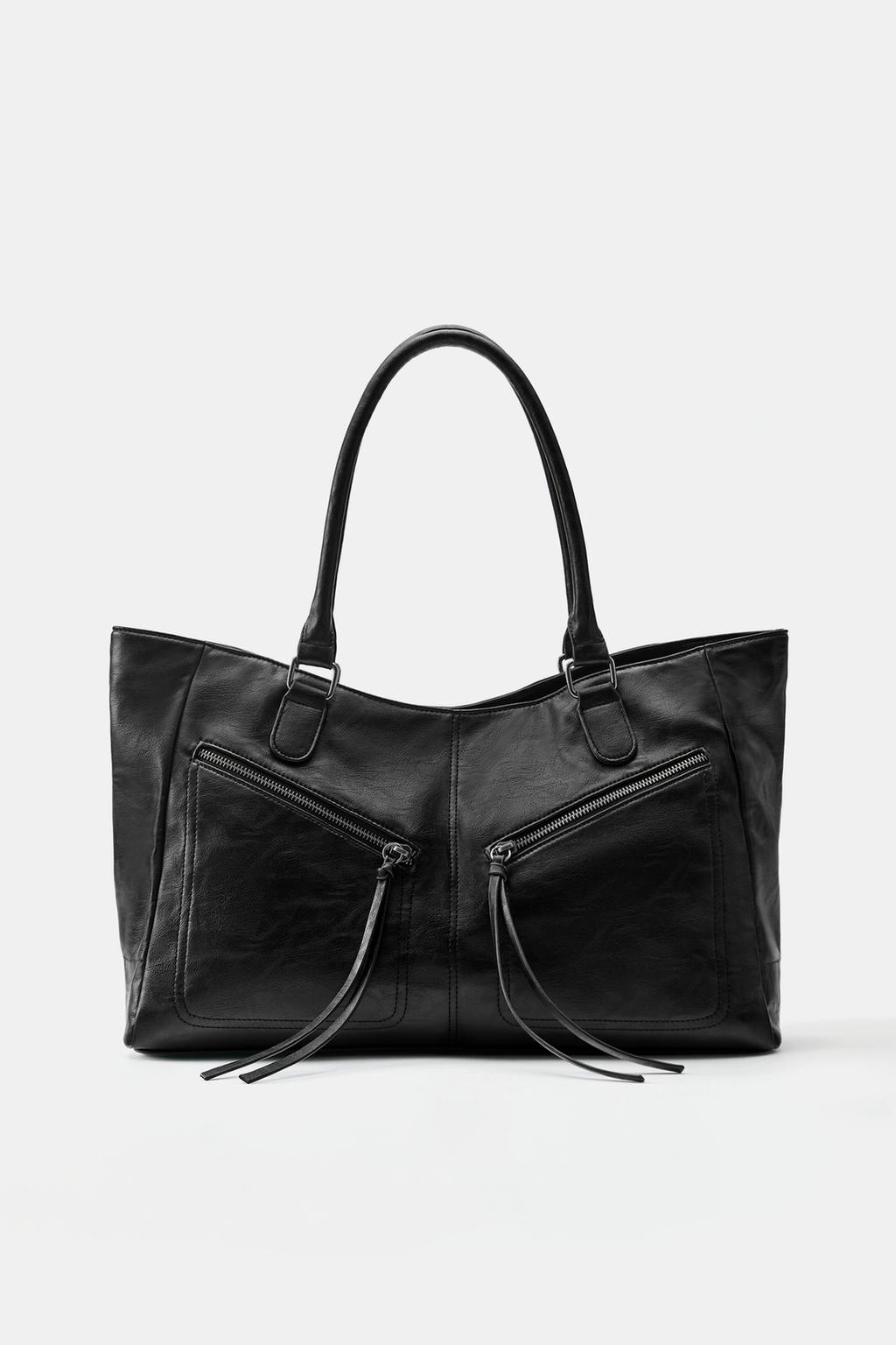 Zip-detail shopper bag