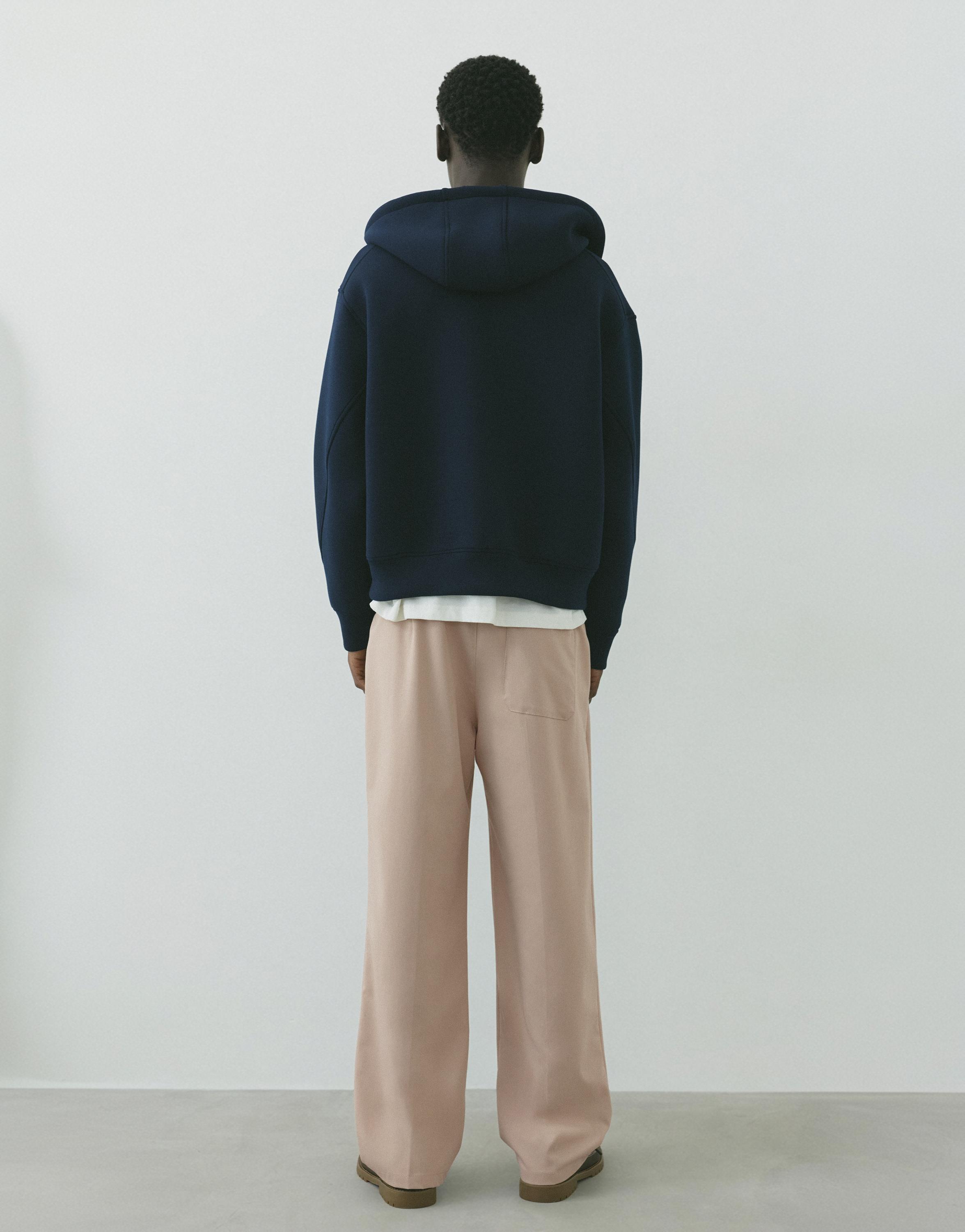 Wide-leg tailored trousers — Ecru