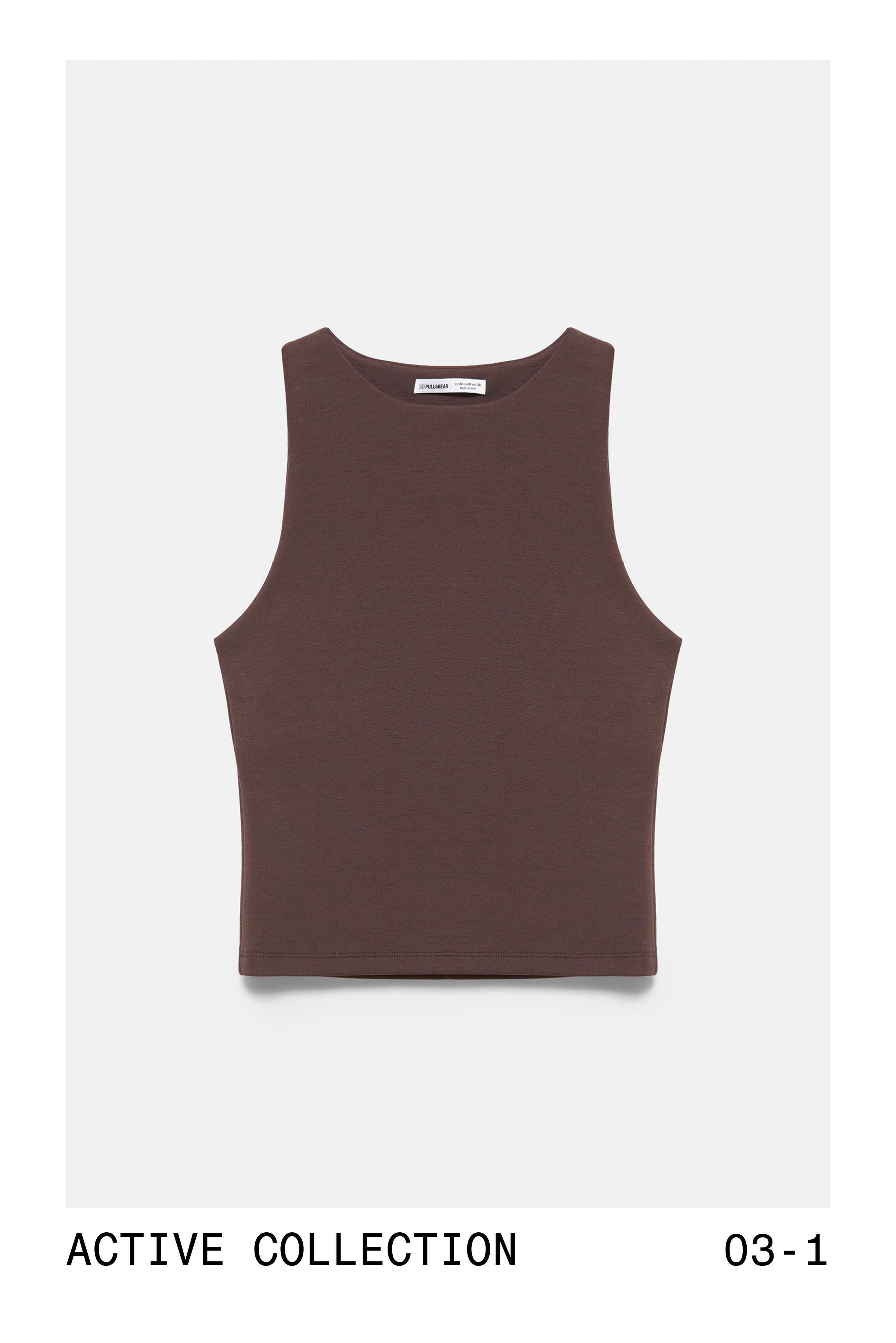 Soft-touch tank top — Brown