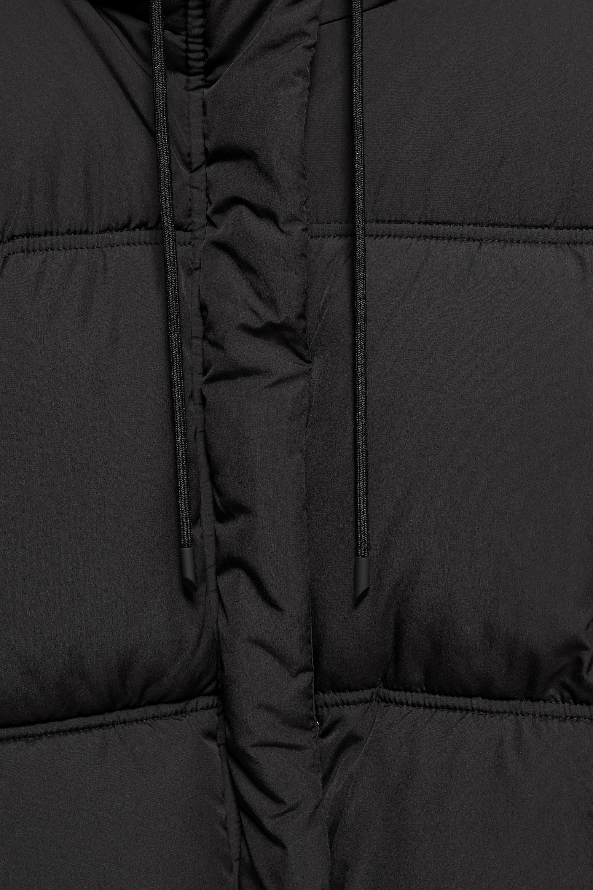 Cropped puffer jacket — Black